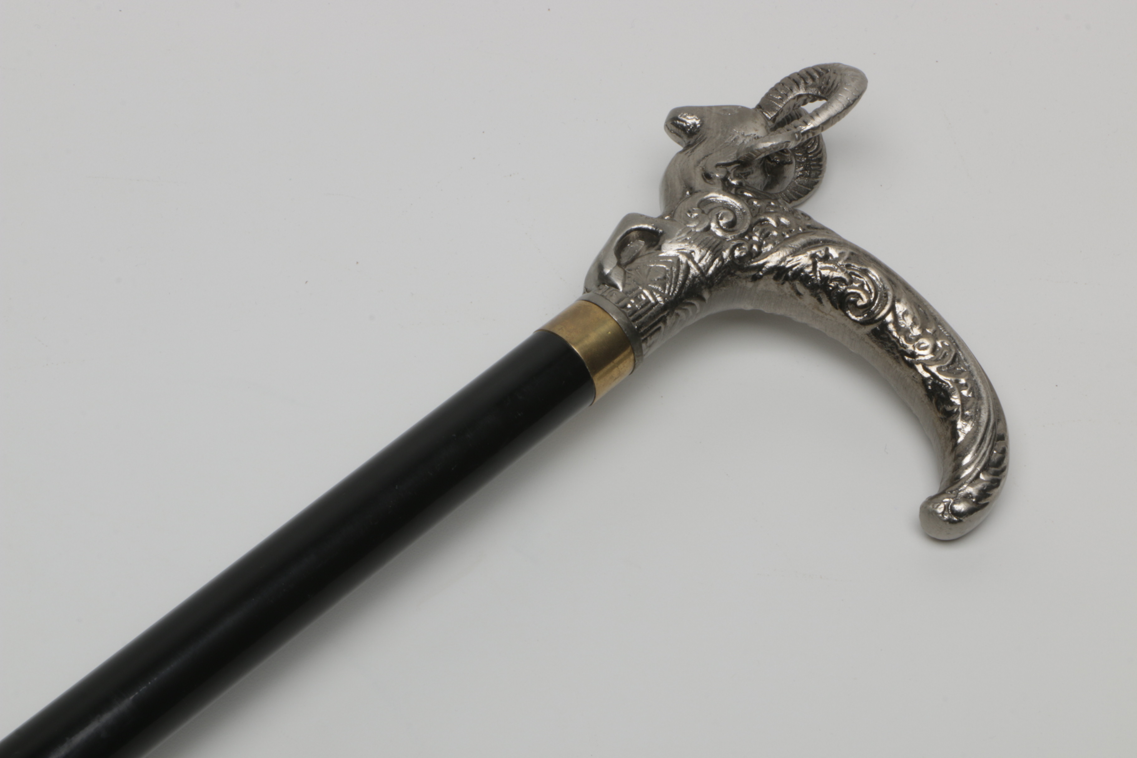 Red Deer Dagger Cane with Ram Head