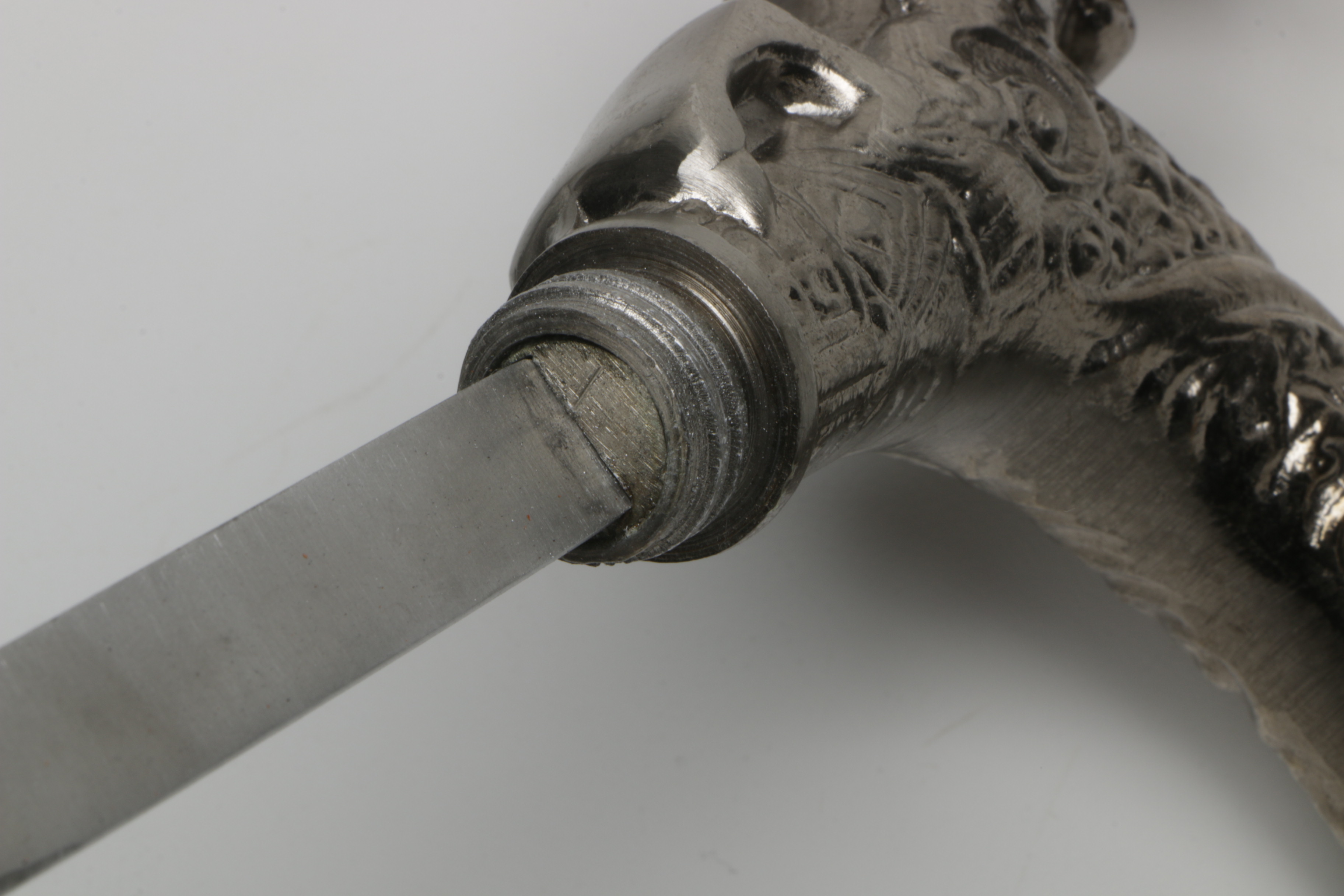 Red Deer Dagger Cane with Ram Head