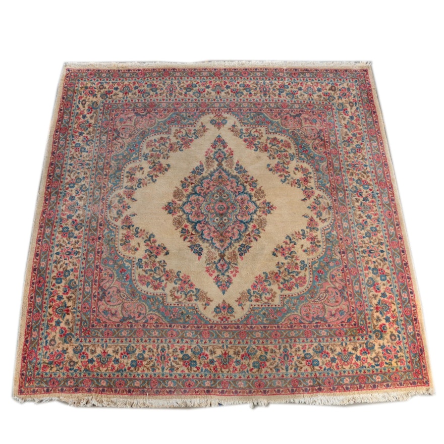 Hand-Knotted Persian Kerman Area Rug