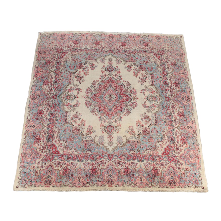 Large Hand-Knotted Persian Kerman Area Rug