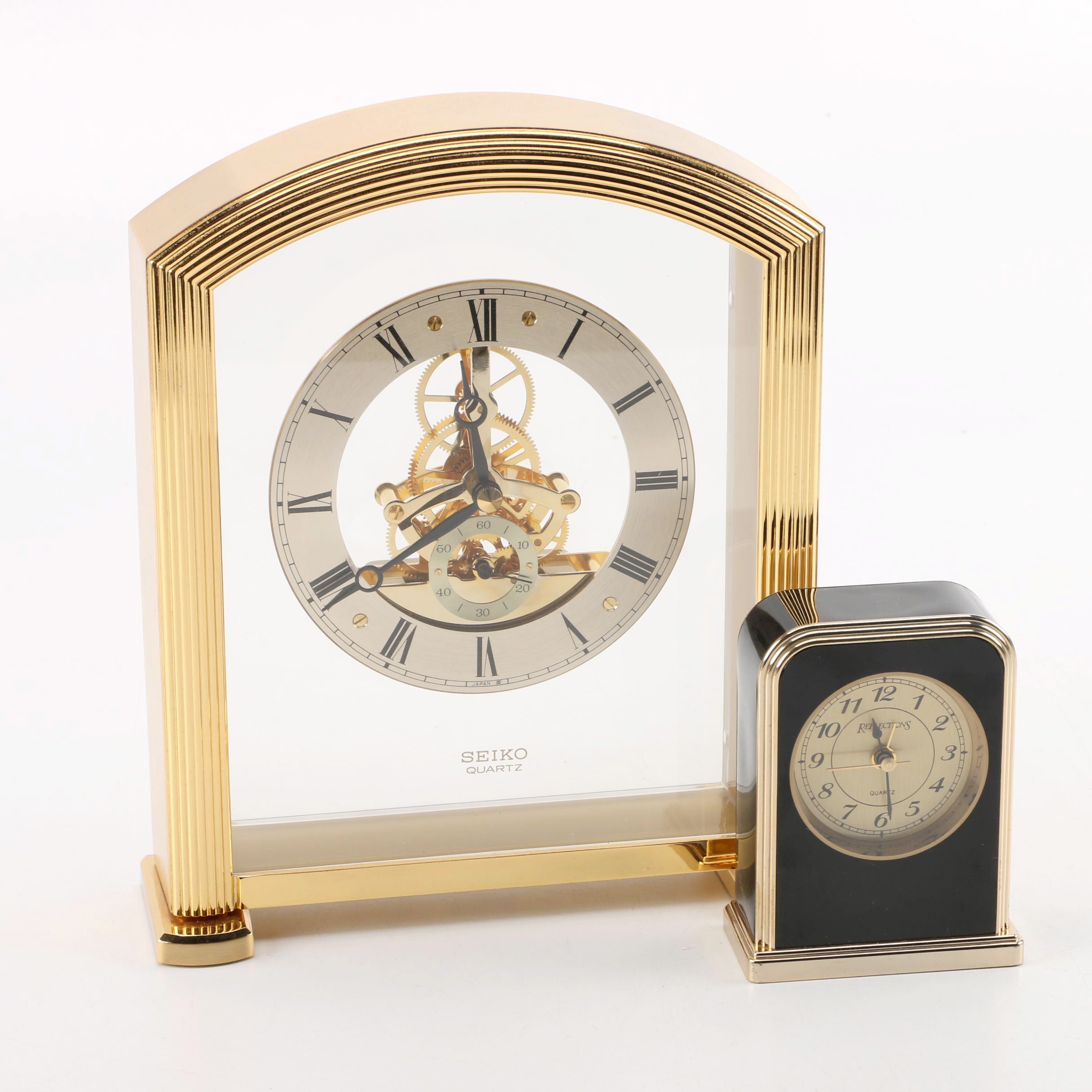 Seiko and Reflections Quartz Shelf Clocks