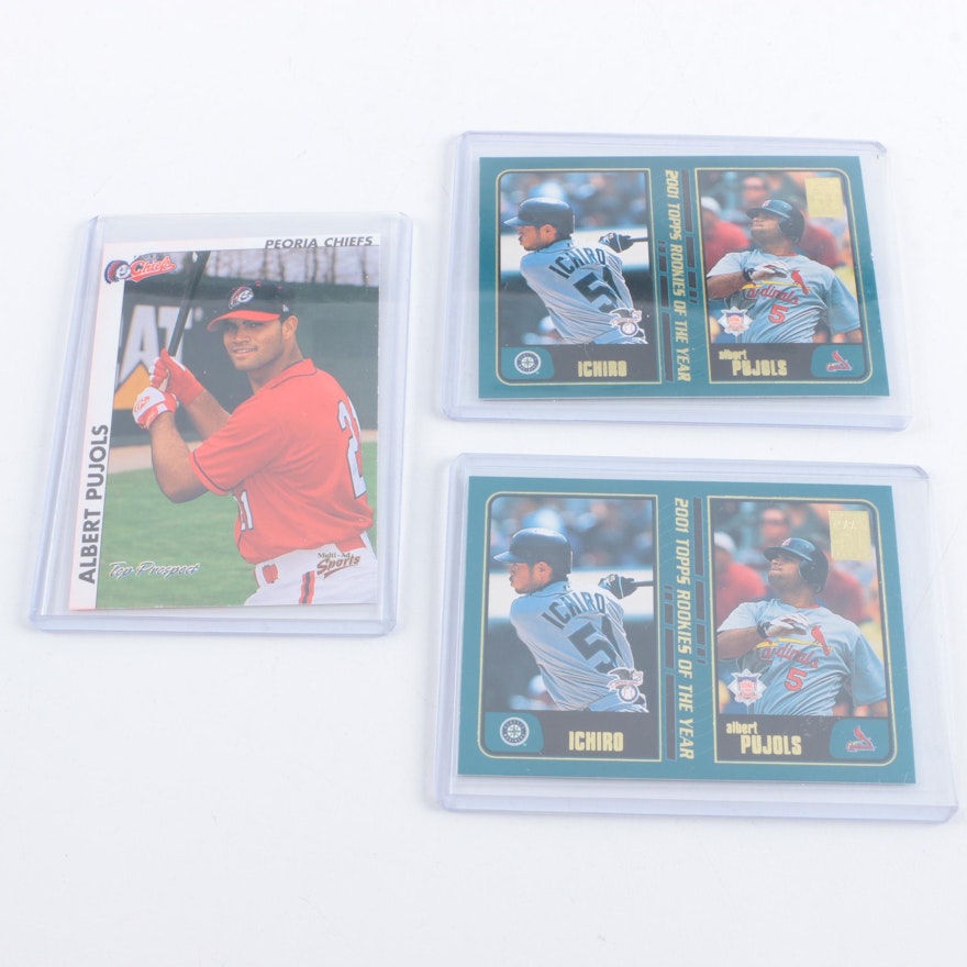 2000–2001 Albert Pujols Baseball Cards Including Peoria Chiefs Card