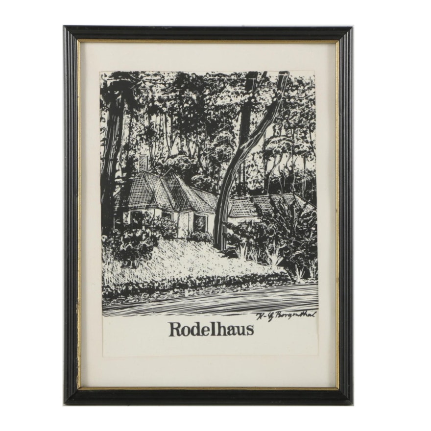 Serigraph Print on Paper "Rodelhaus"