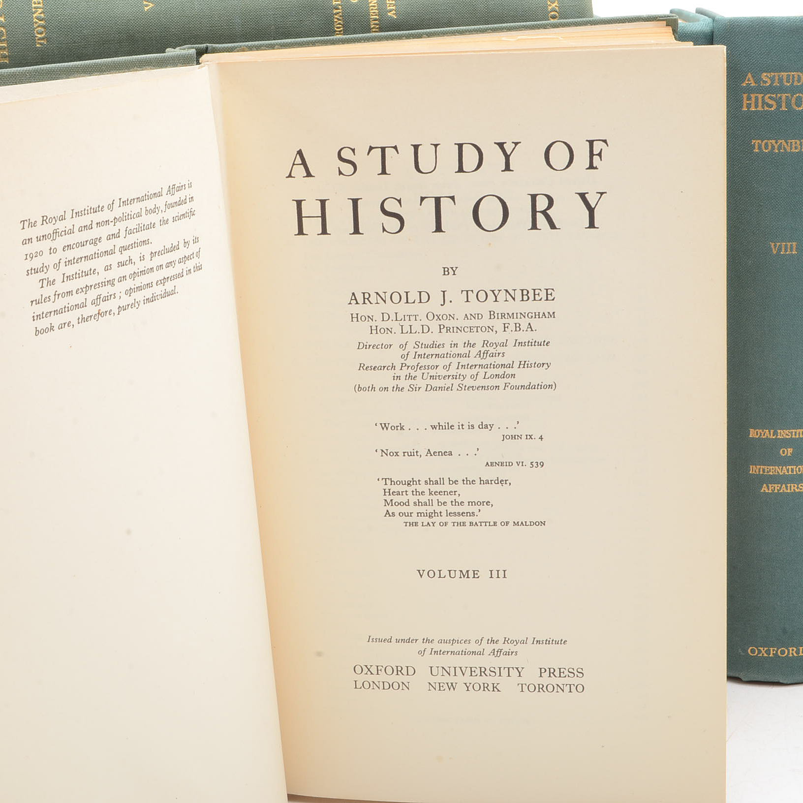 Collection of Arnold Toynbee History Books