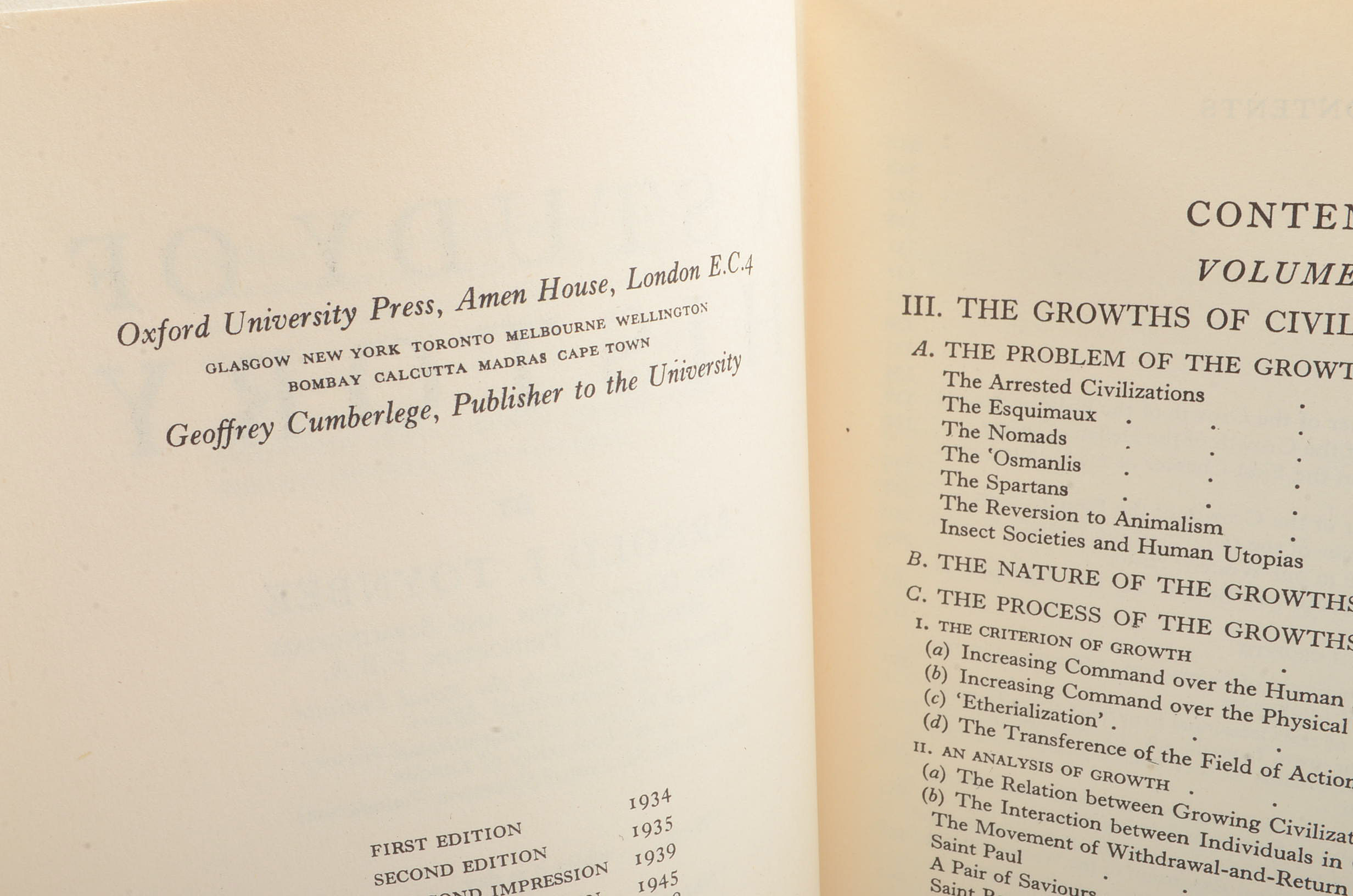 Collection of Arnold Toynbee History Books