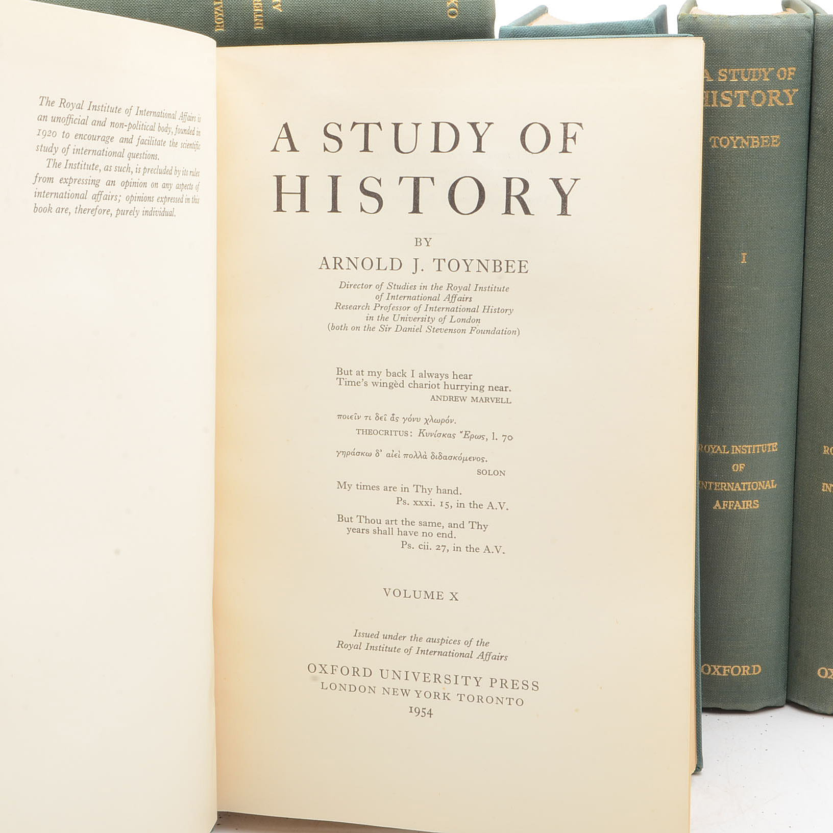 Collection of Arnold Toynbee History Books