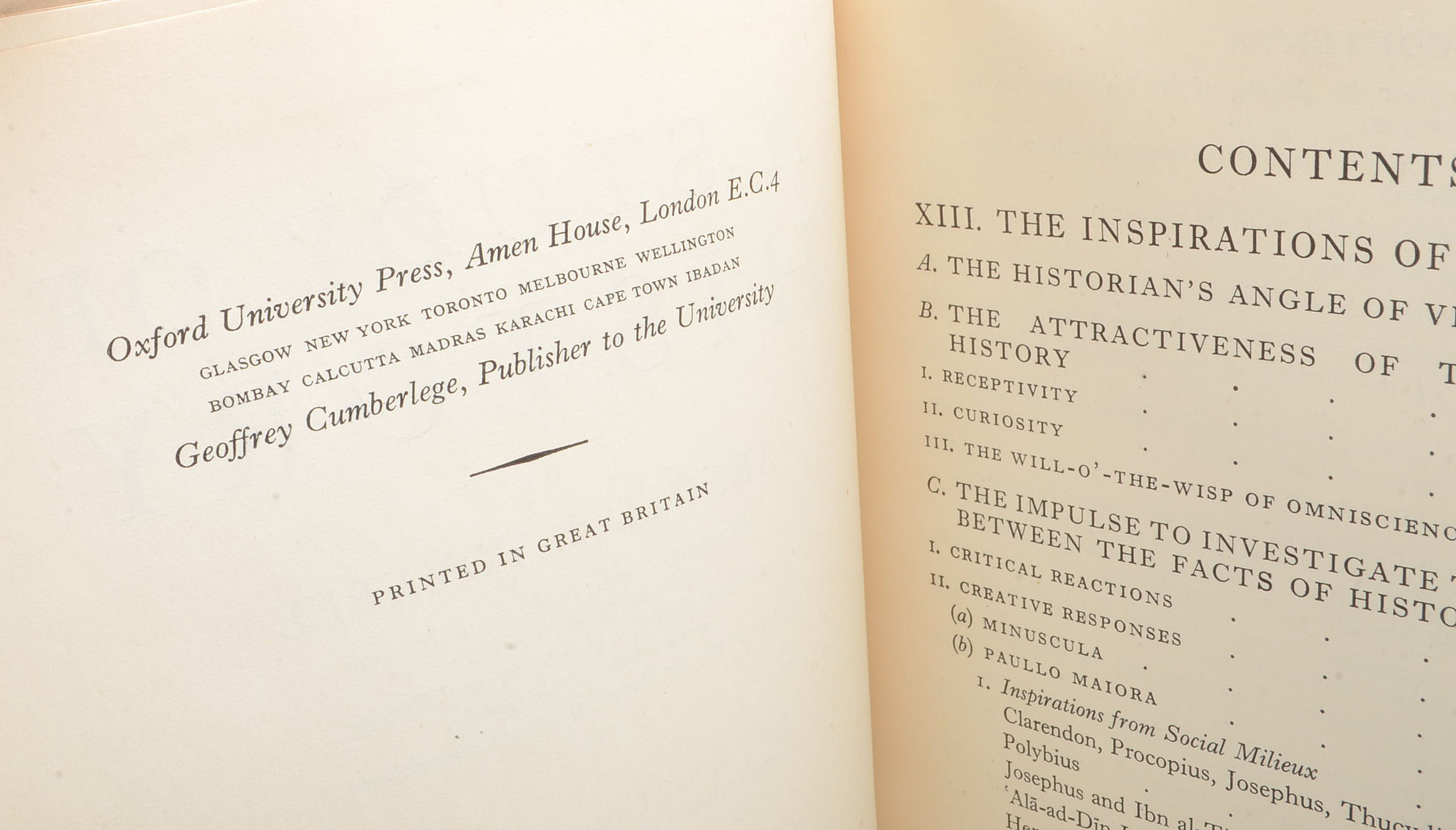 Collection of Arnold Toynbee History Books