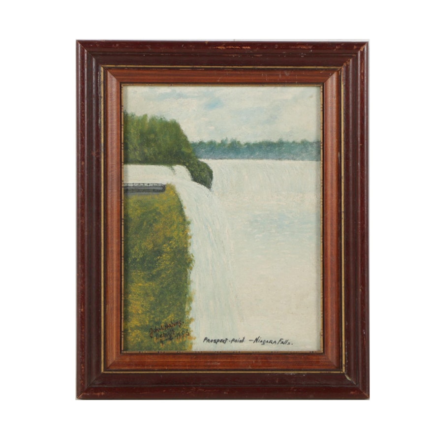 Hartung Oil Painting of Prospect Point, Niagara Falls
