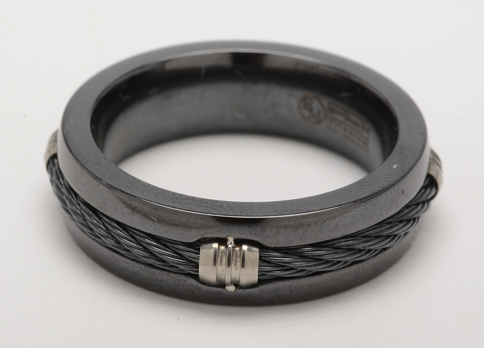 Edward Mirell Titanium Black Cable Ring Band