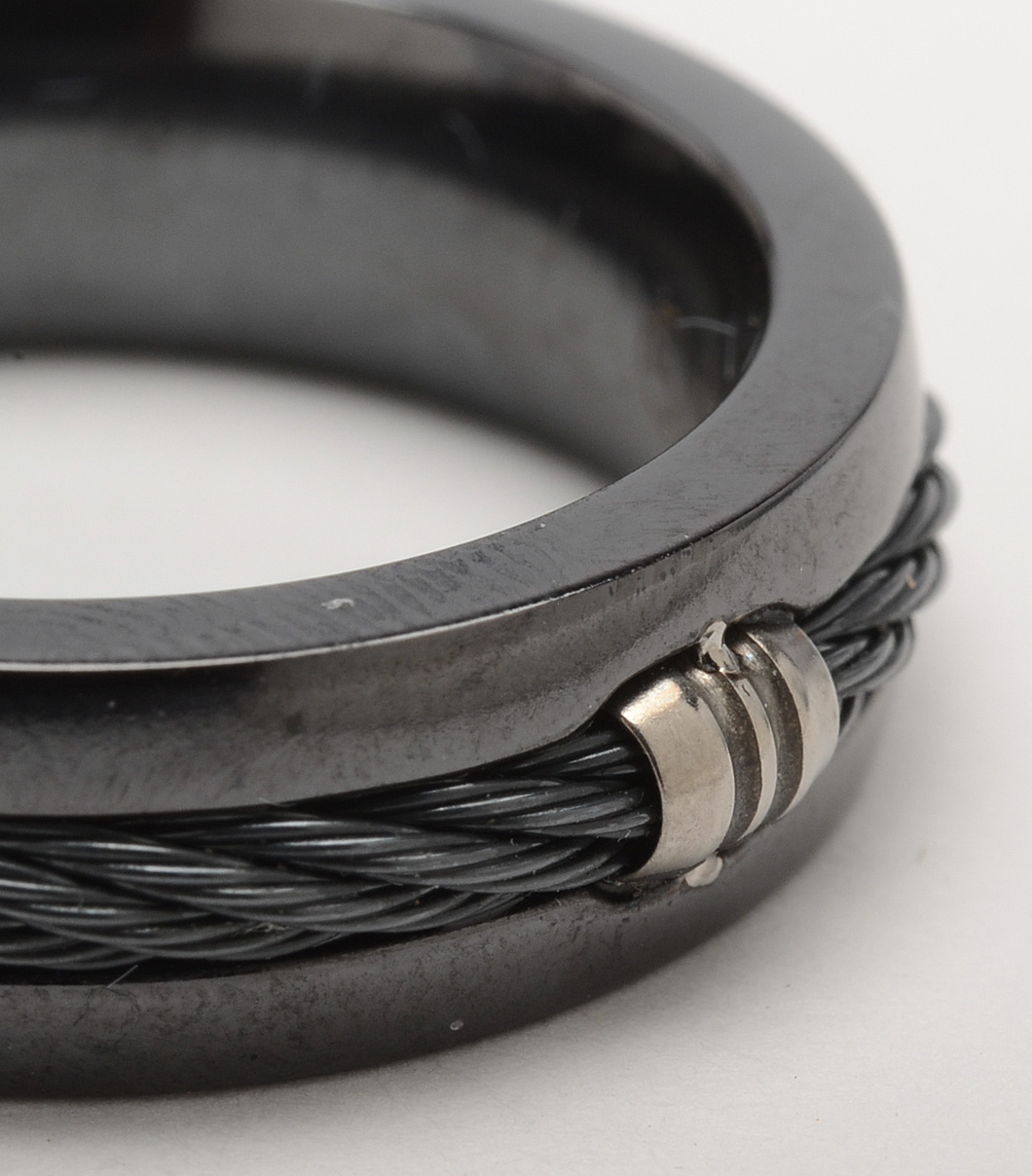 Edward Mirell Titanium Black Cable Ring Band