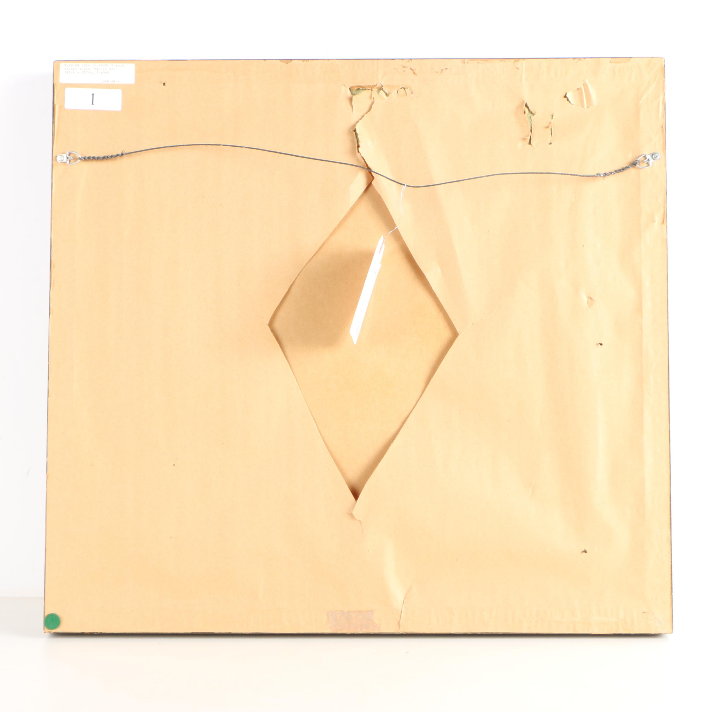 Olivier Foss Oil Painting of a Street Scene on the River