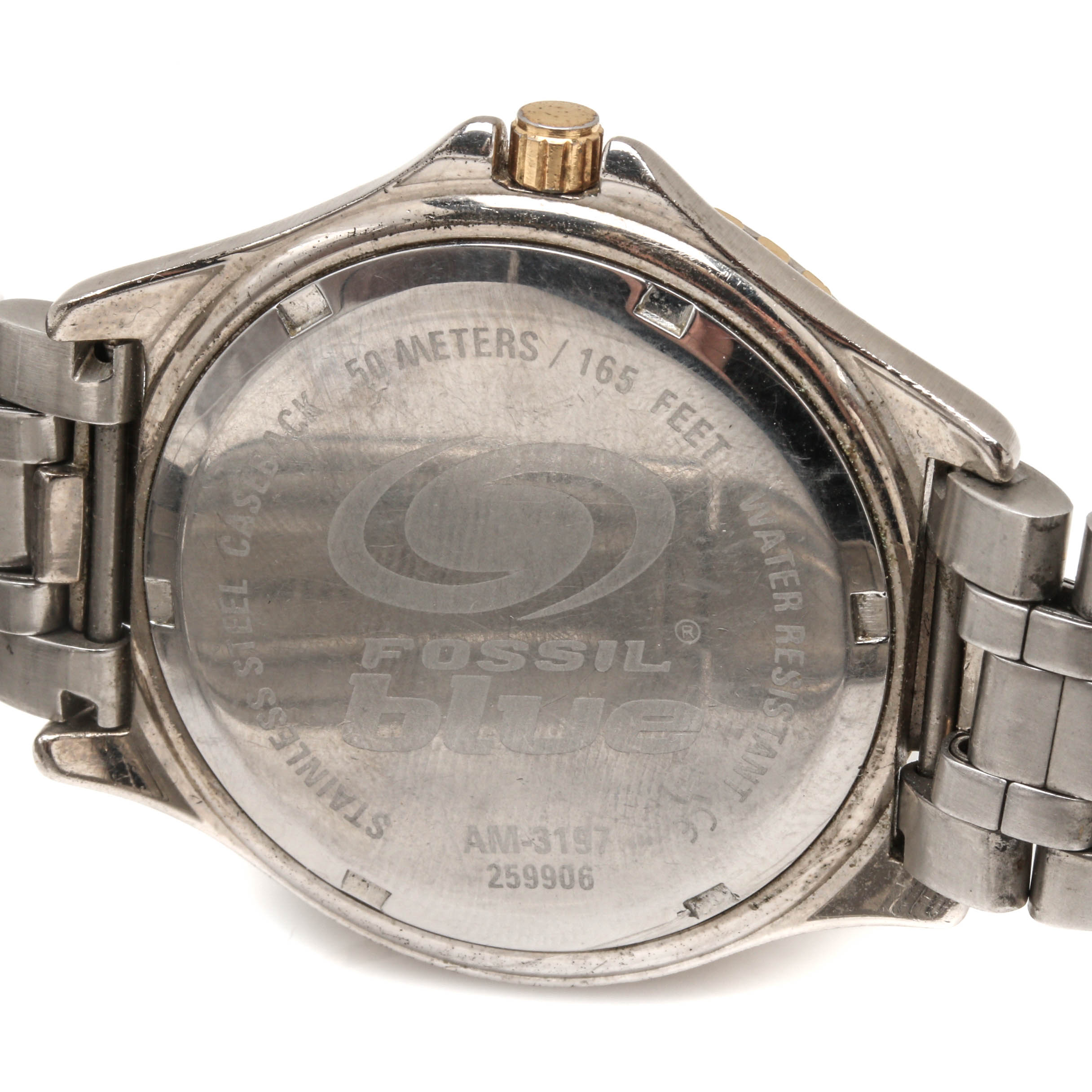 Fossil Blue Two Tone Watch