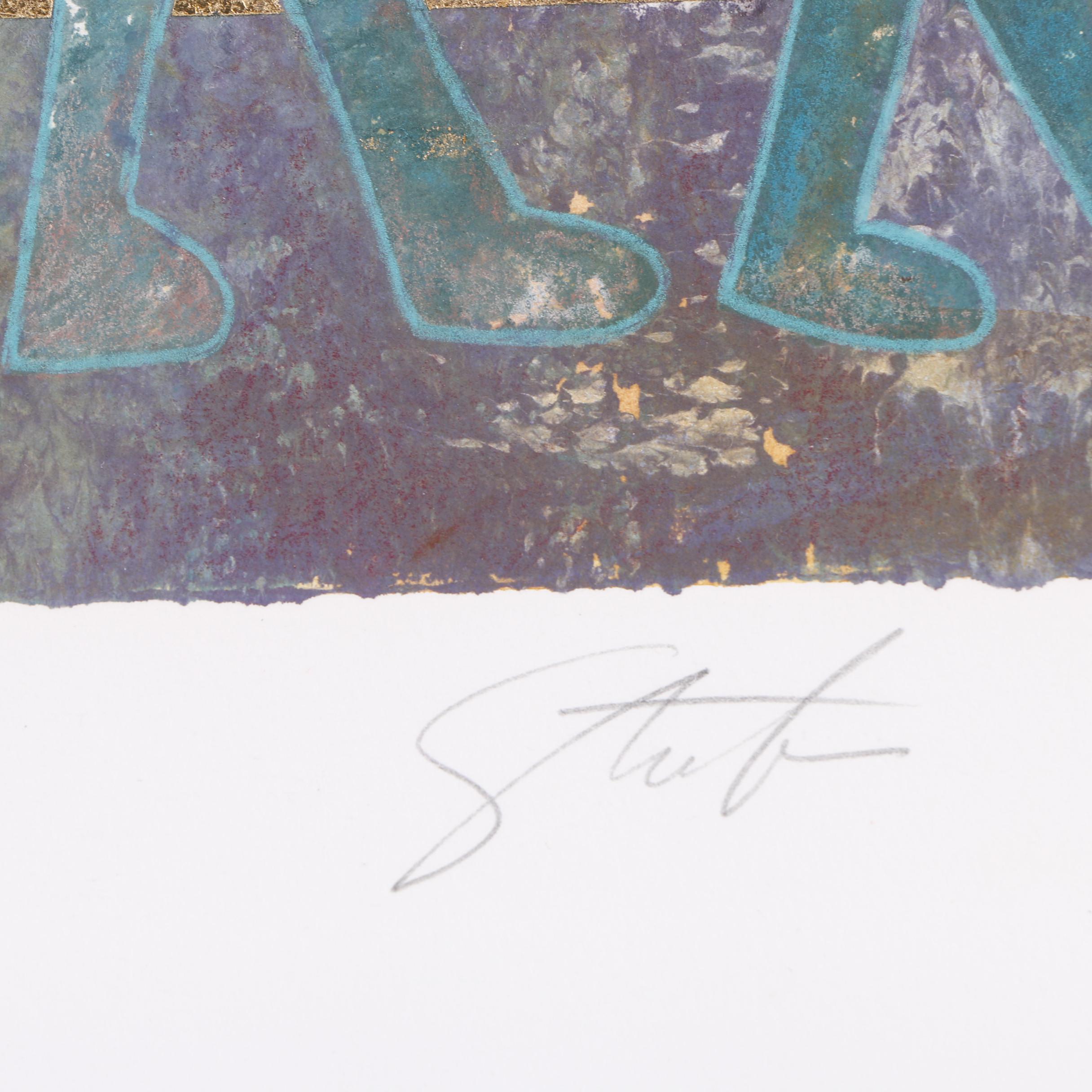 Abstract Lithograph Featuring Animal Symbols