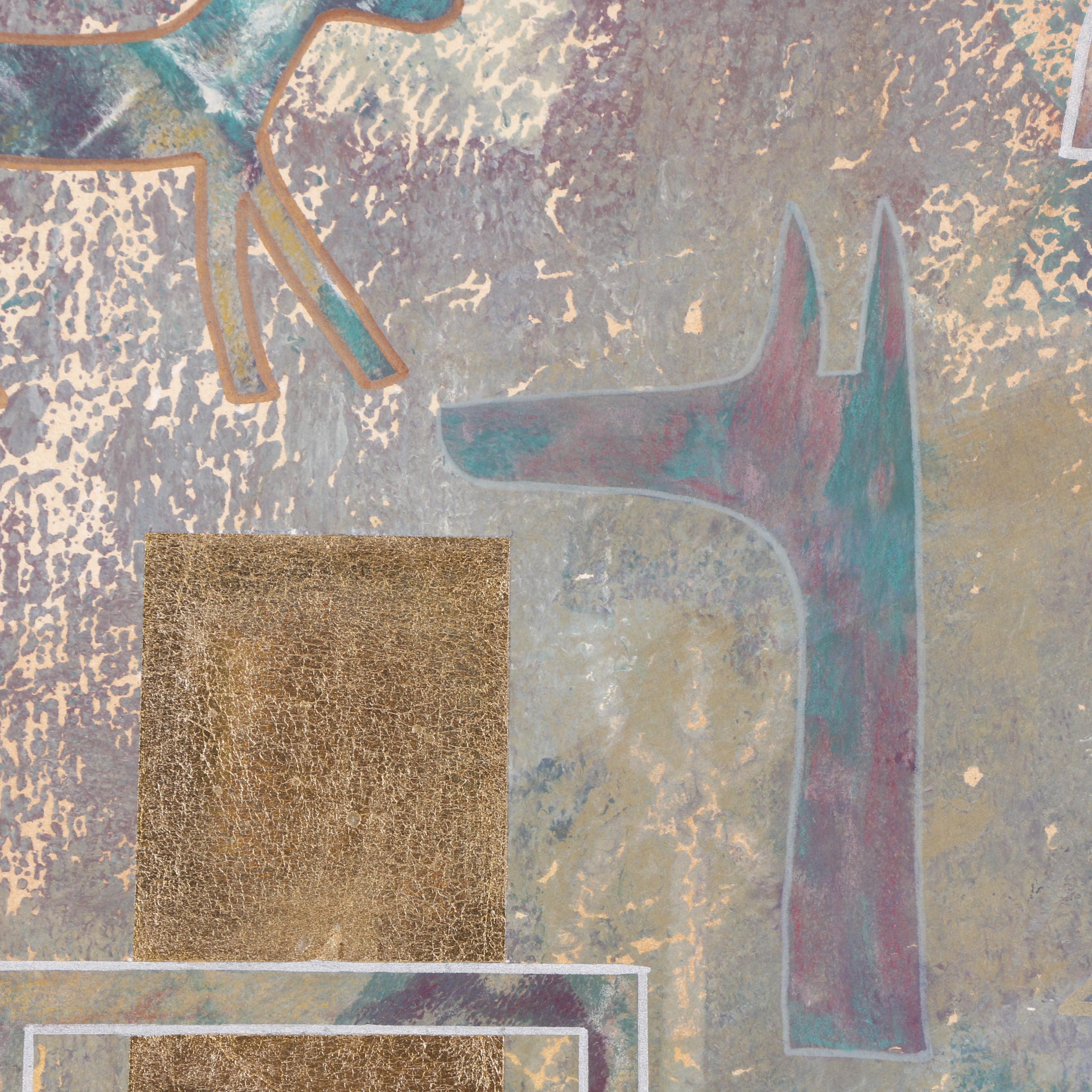 Abstract Lithograph Featuring Animal Symbols