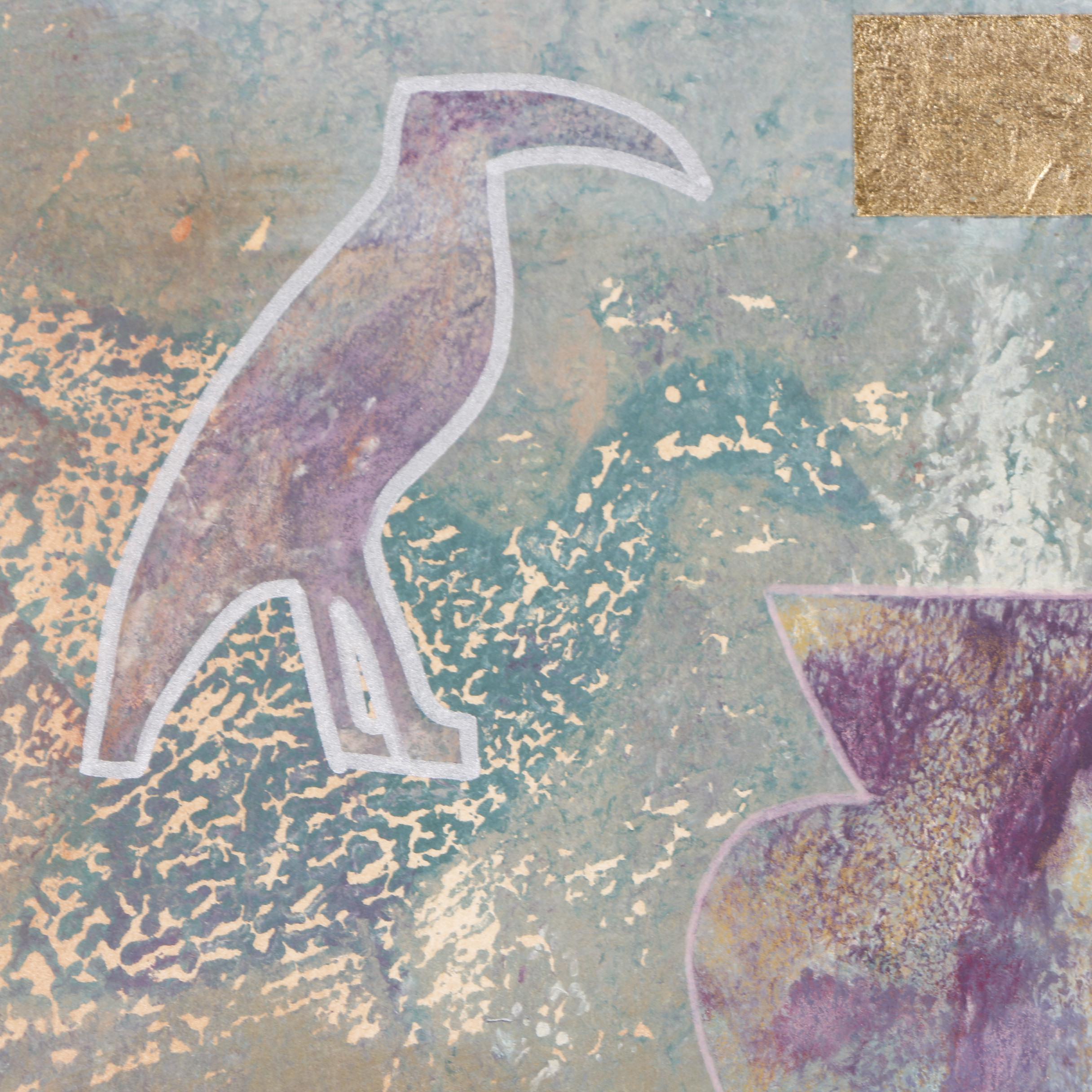 Abstract Lithograph Featuring Animal Symbols