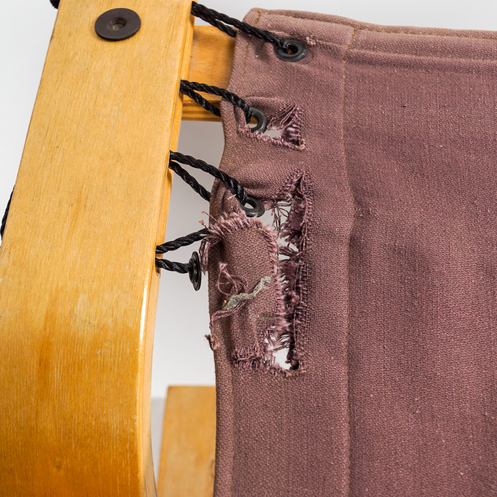 Danish Modern Laminated Beech Wood Chair and Ottoman in Style of Ingmar Relling