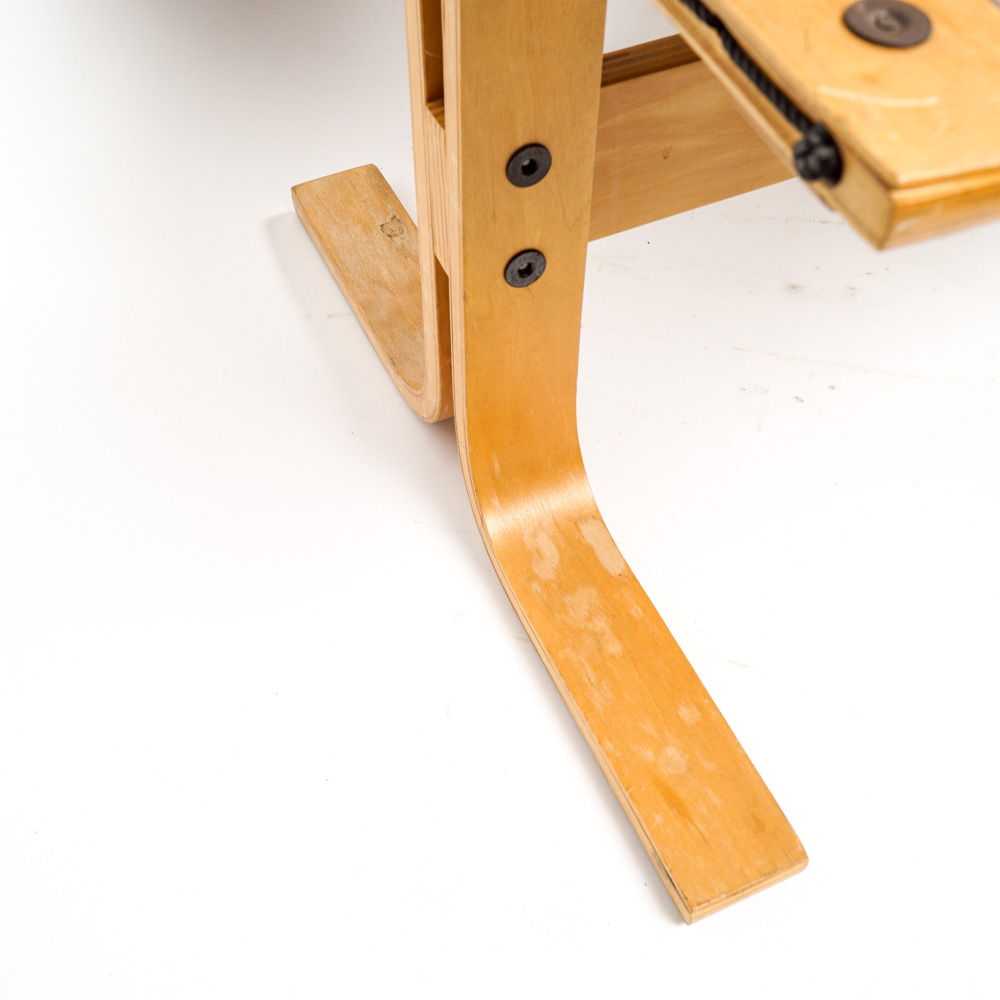 Danish Modern Laminated Beech Wood Chair and Ottoman in Style of Ingmar Relling