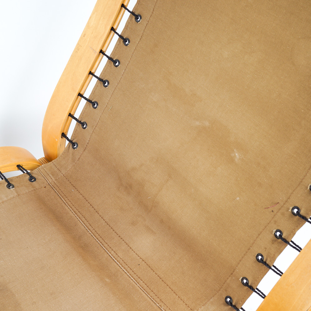 Danish Modern Laminated Beech Wood Chair and Ottoman in Style of Ingmar Relling