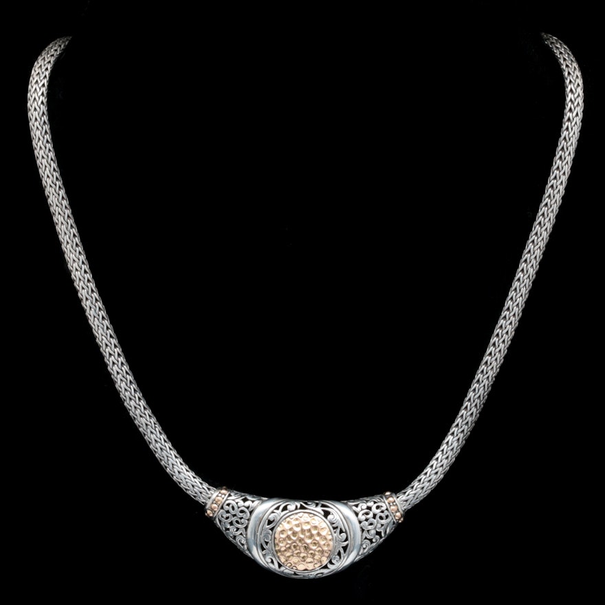 Robert Manse Sterling Silver and 18K Yellow Gold Necklace