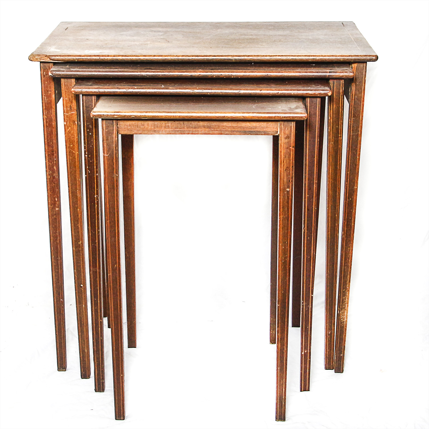 Vintage Inlaid Mahogany Nesting Tables