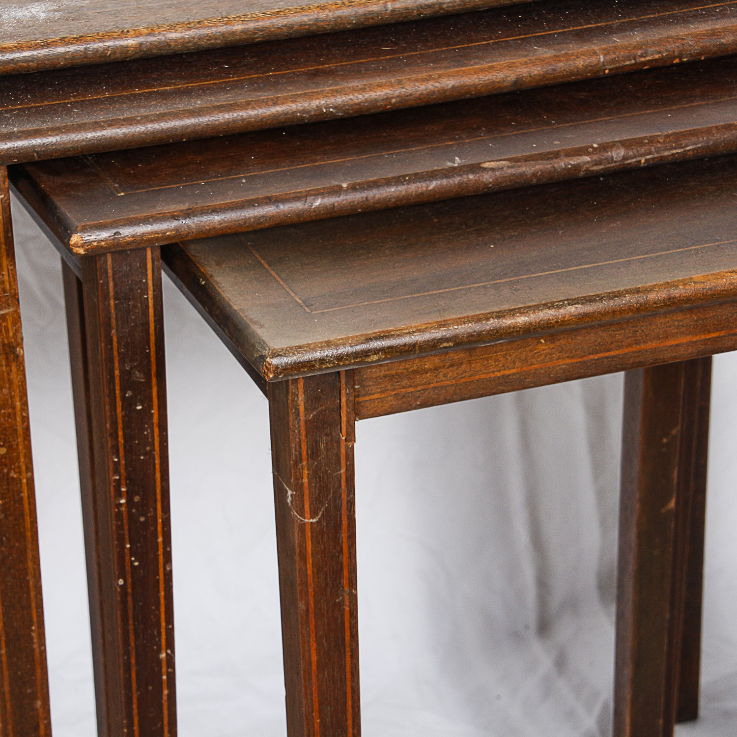 Vintage Inlaid Mahogany Nesting Tables