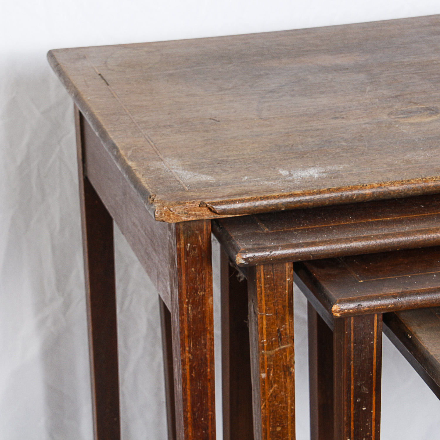 Vintage Inlaid Mahogany Nesting Tables