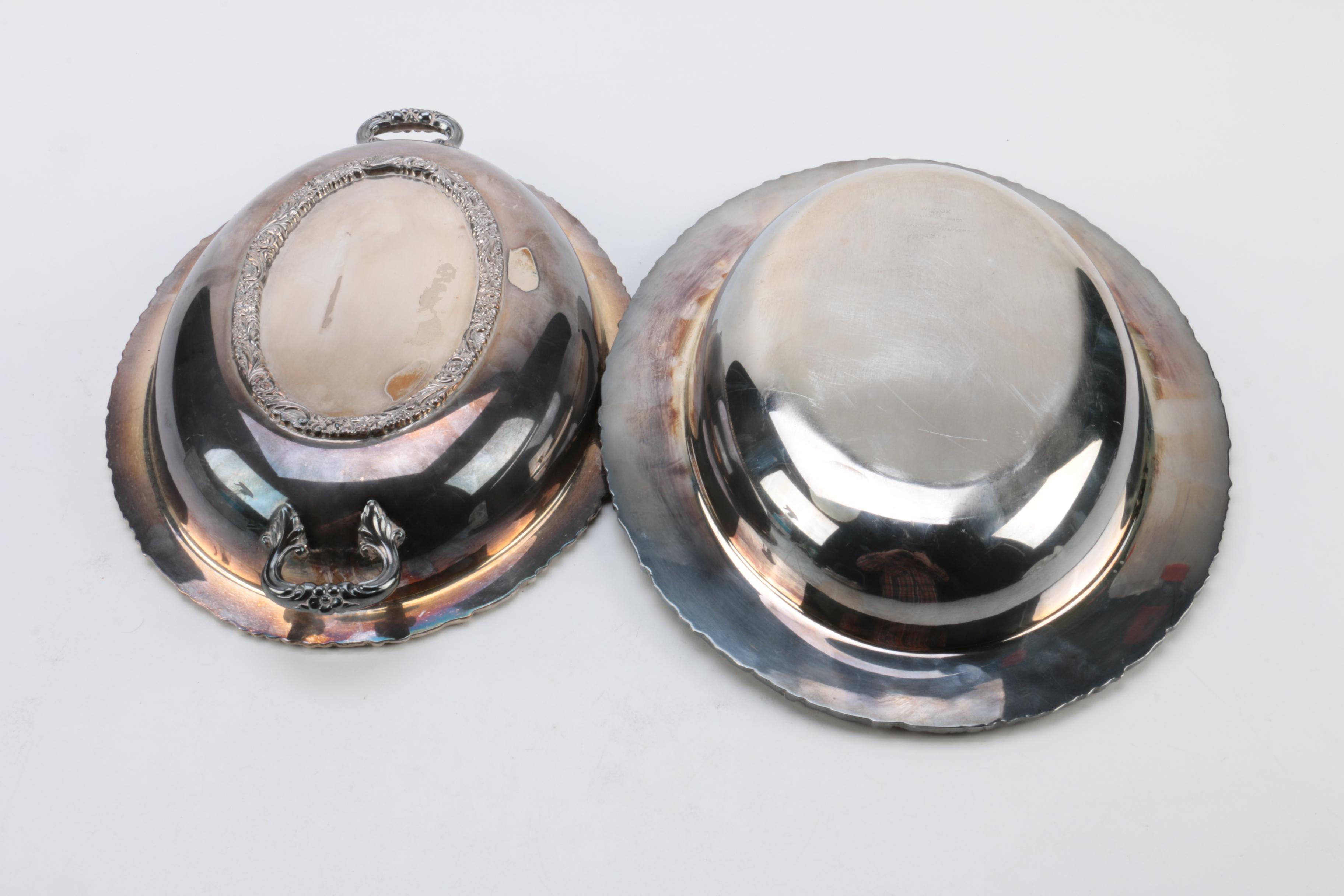 Wilcox Silver Plate Round Platter and Other Silver Plate Serveware