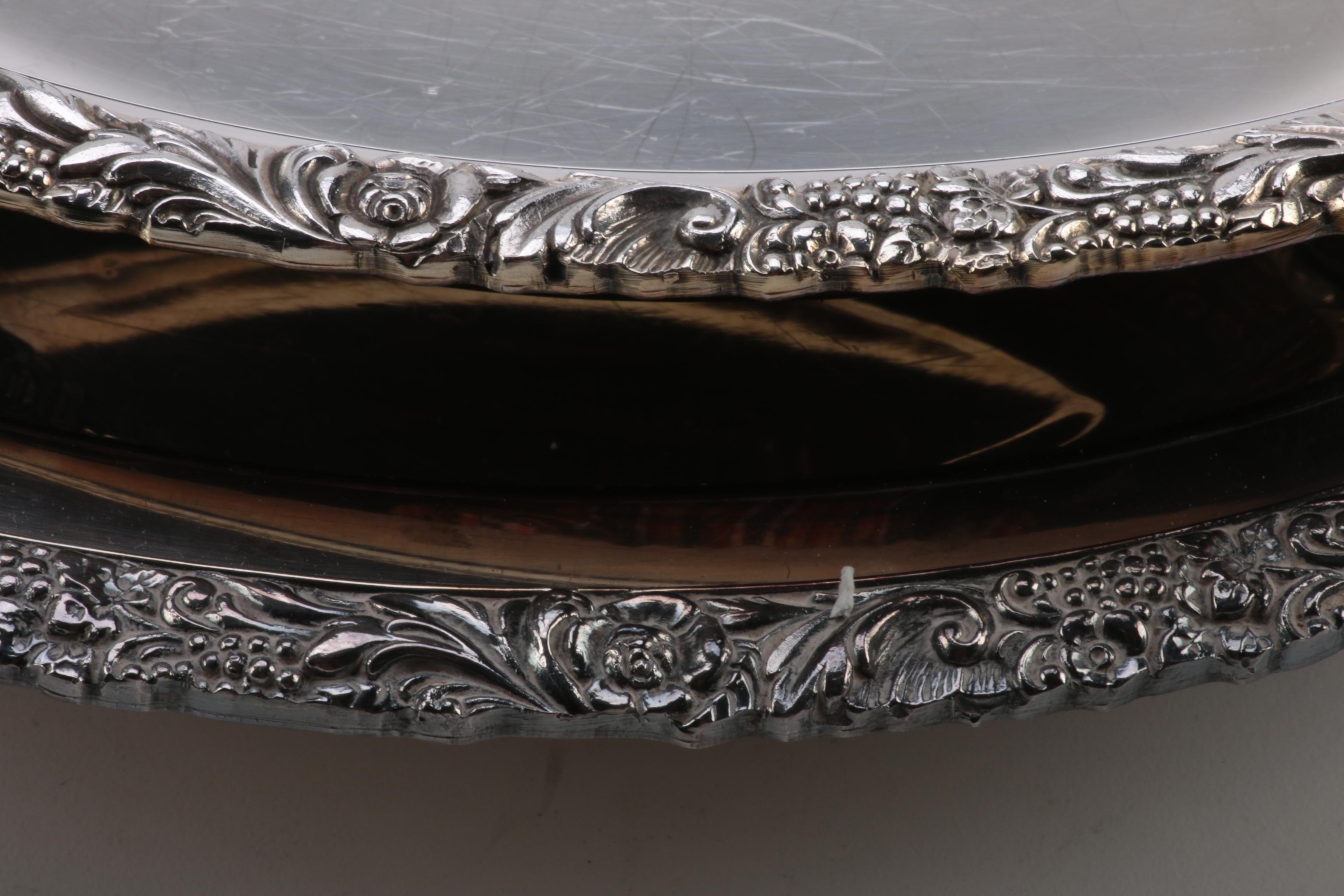 Wilcox Silver Plate Round Platter and Other Silver Plate Serveware