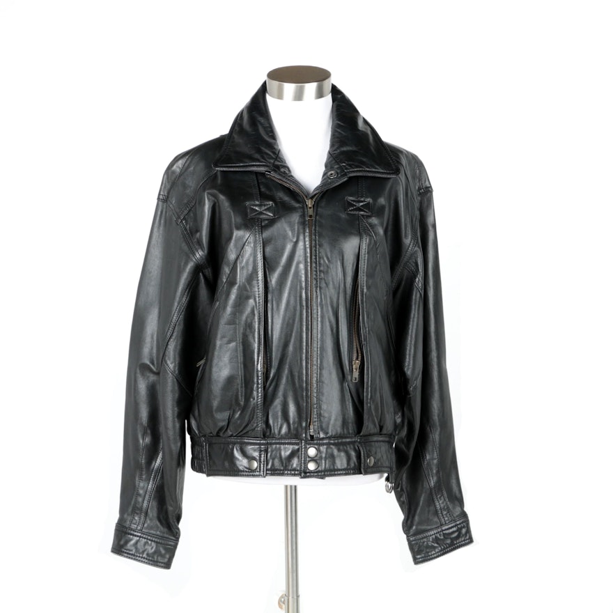 Women's Philippe Monet Black Leather Jacket