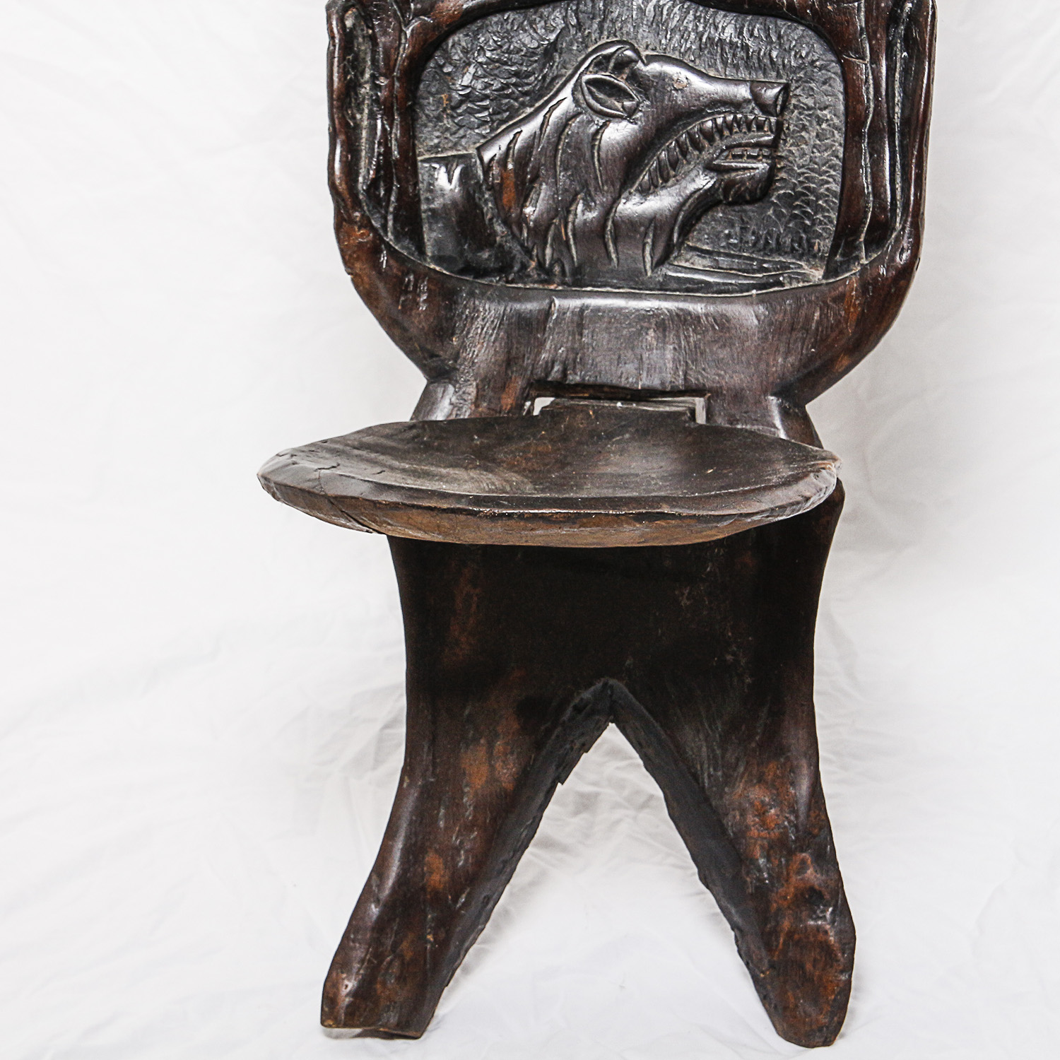 Carved African Palaver Chair