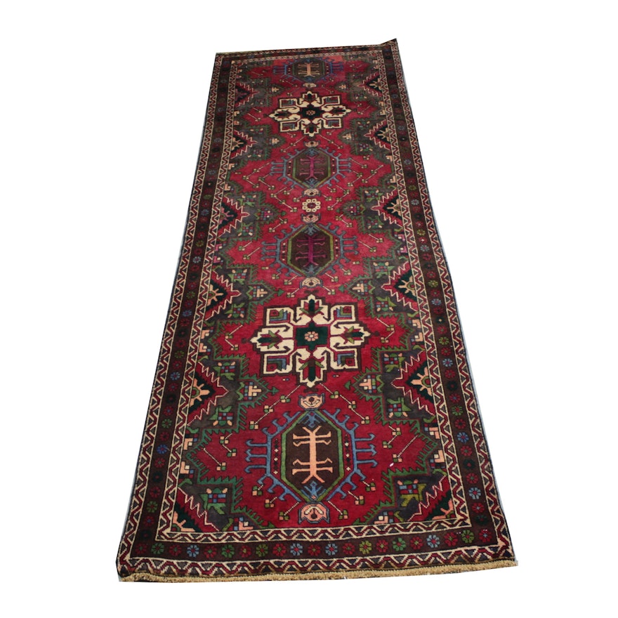 Hand-Knotted Persian Heriz Carpet Runner
