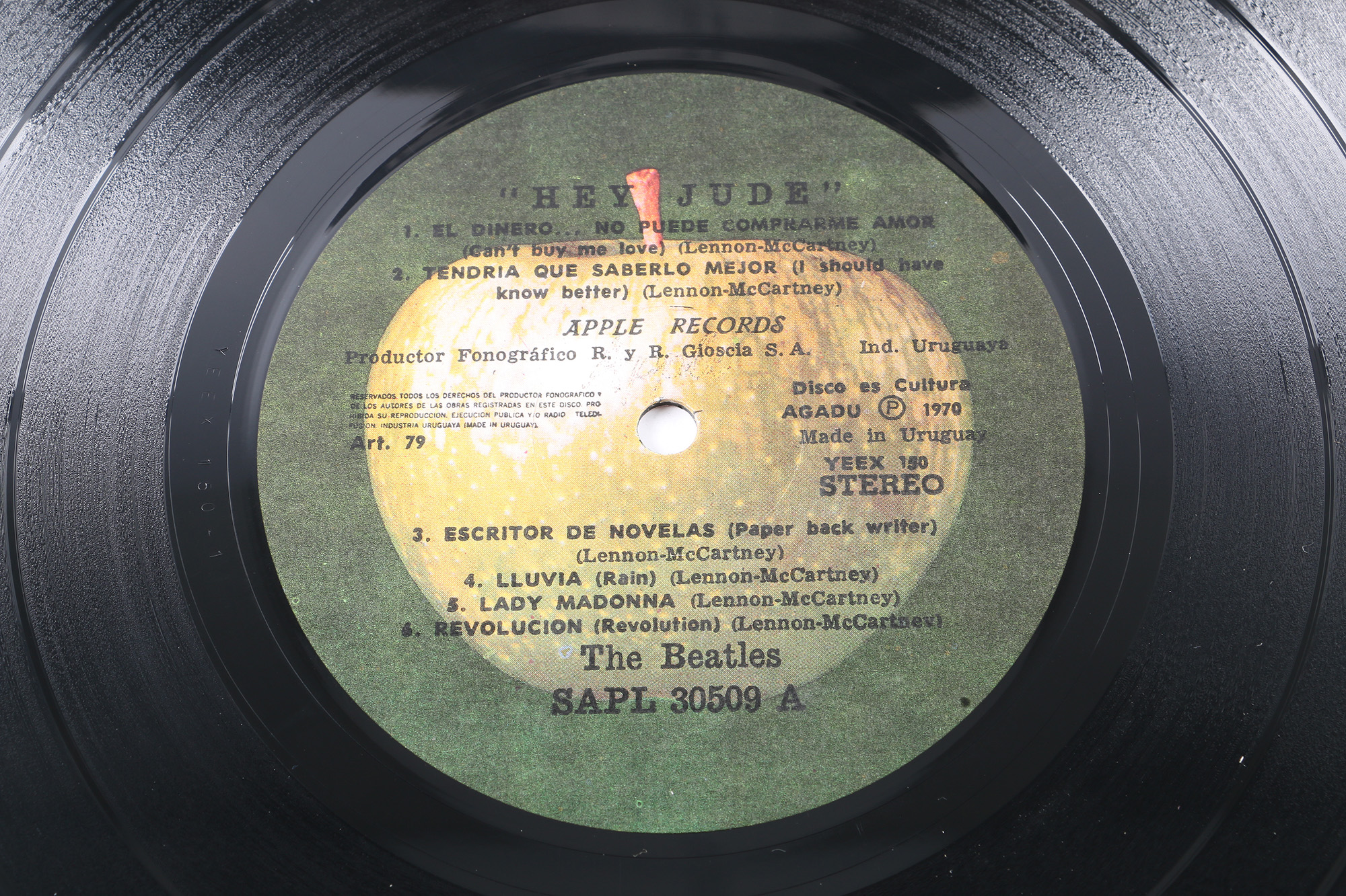 The Beatles "Hey Jude" Original Uruguay Stereo Pressing LP