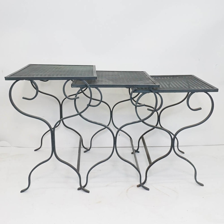 Nesting Wrought Iron Patio Side Tables
