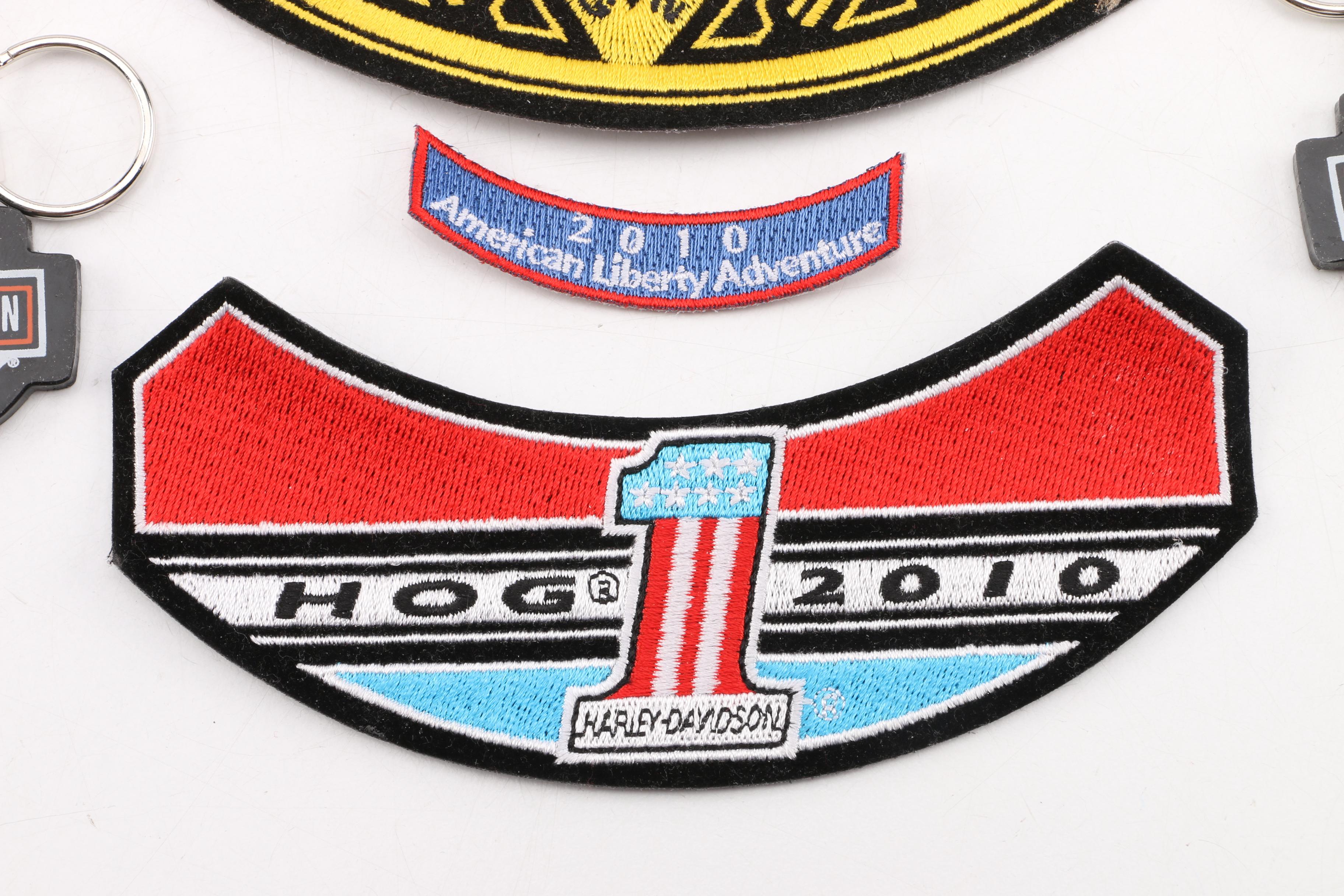 Harley-Davidson Accessories Including Patches, Keychains, Pins and More