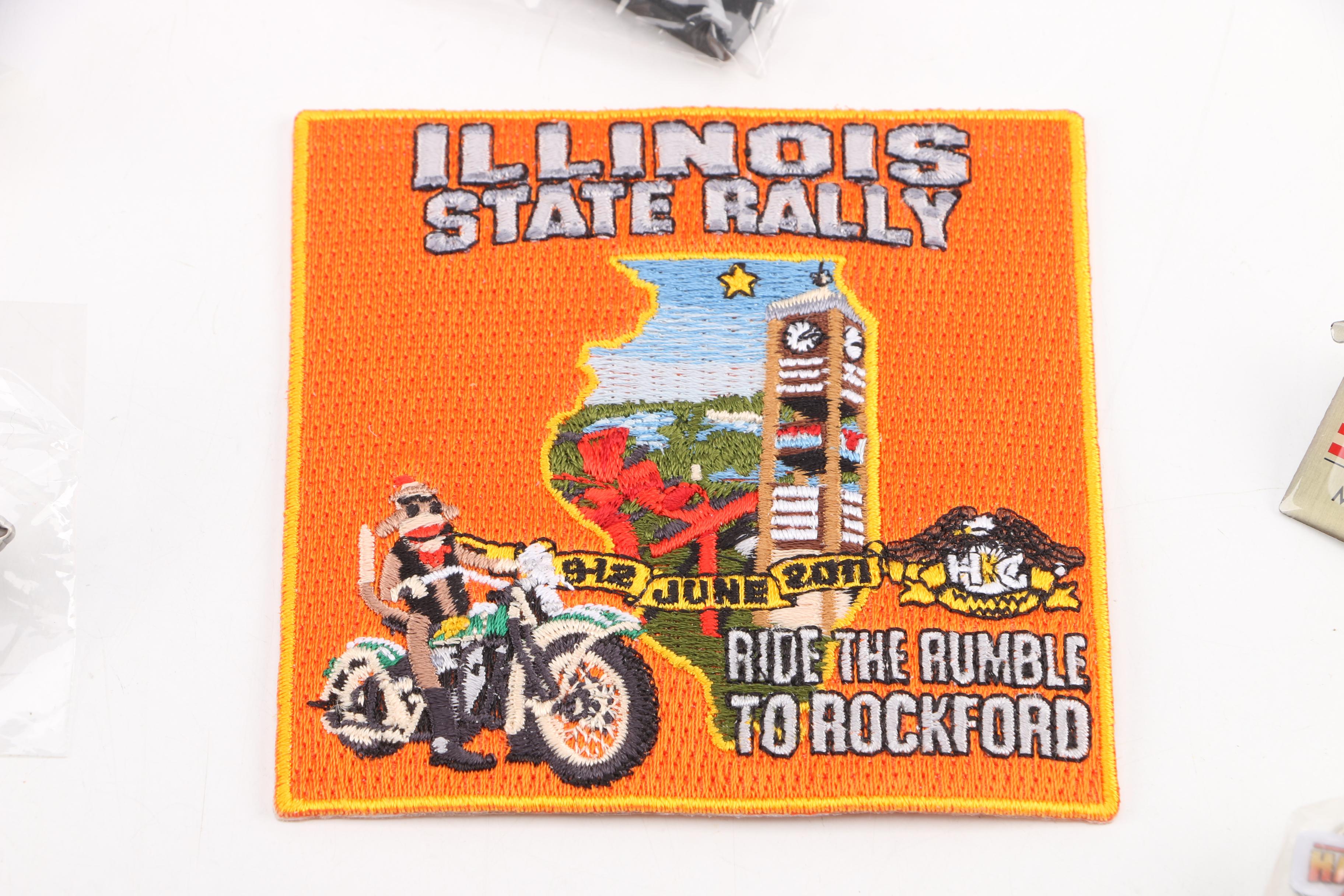 Harley-Davidson Accessories Including Patches, Keychains, Pins and More