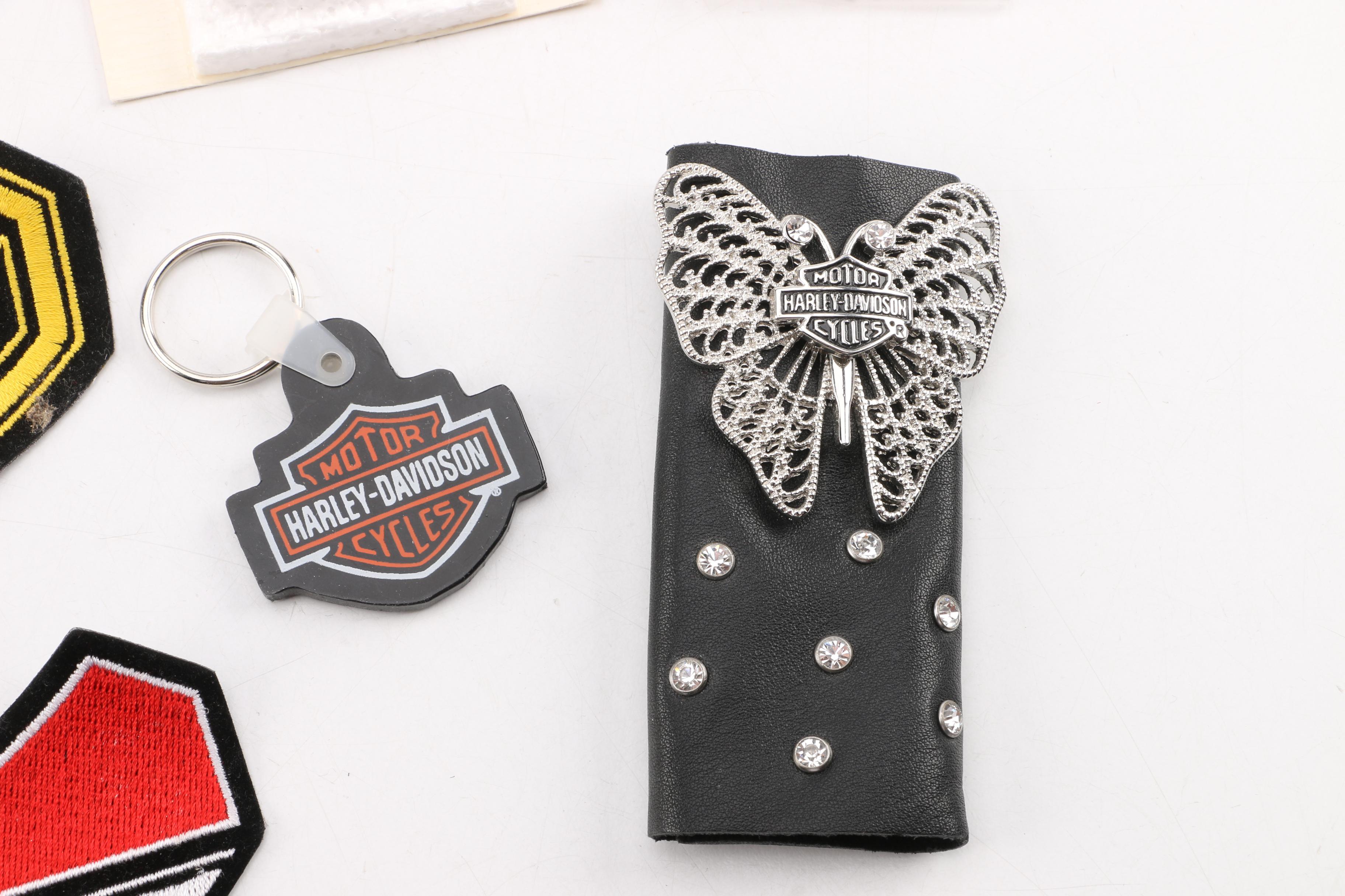 Harley-Davidson Accessories Including Patches, Keychains, Pins and More