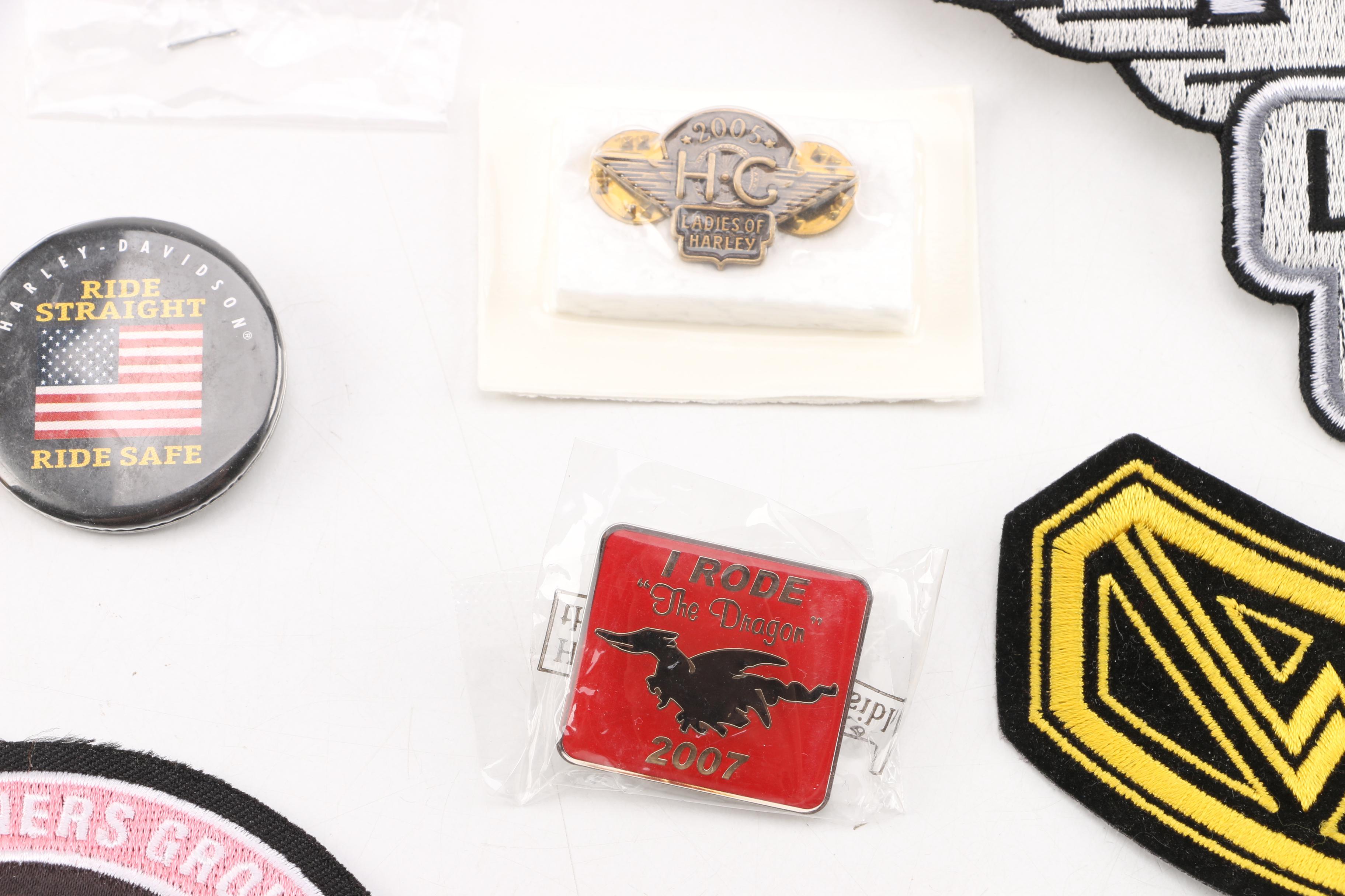 Harley-Davidson Accessories Including Patches, Keychains, Pins and More