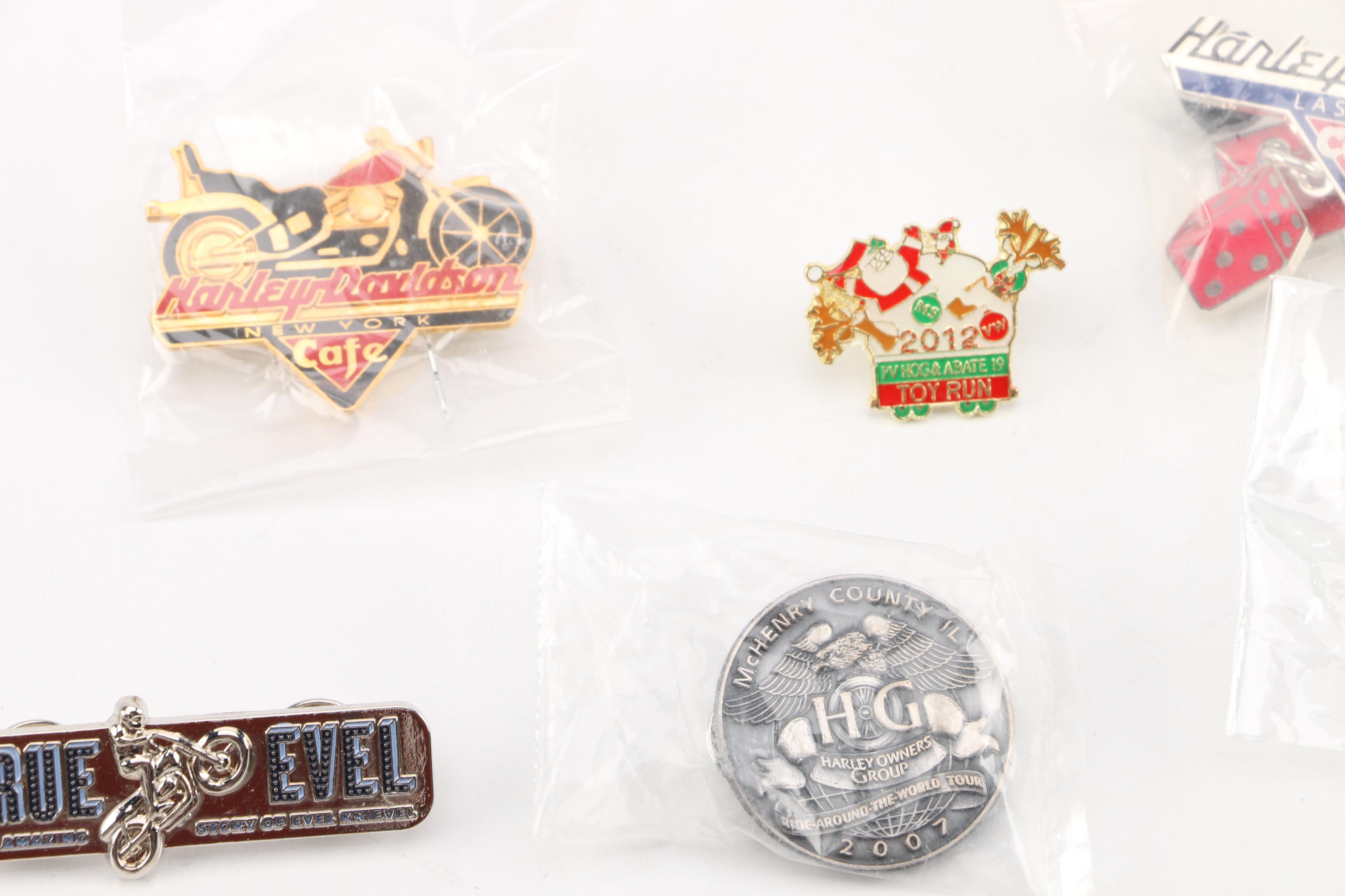 Harley-Davidson Accessories Including Patches, Keychains, Pins and More
