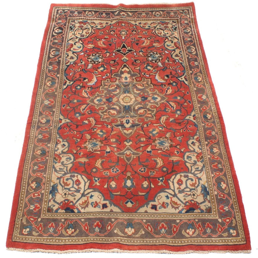 Semi-Antique Hand-Knotted Persian Sarouk Rug