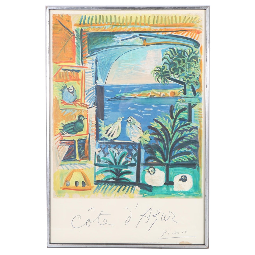 Vintage Henri Deschamps Lithograph after Picasso "Cote d'Azur"