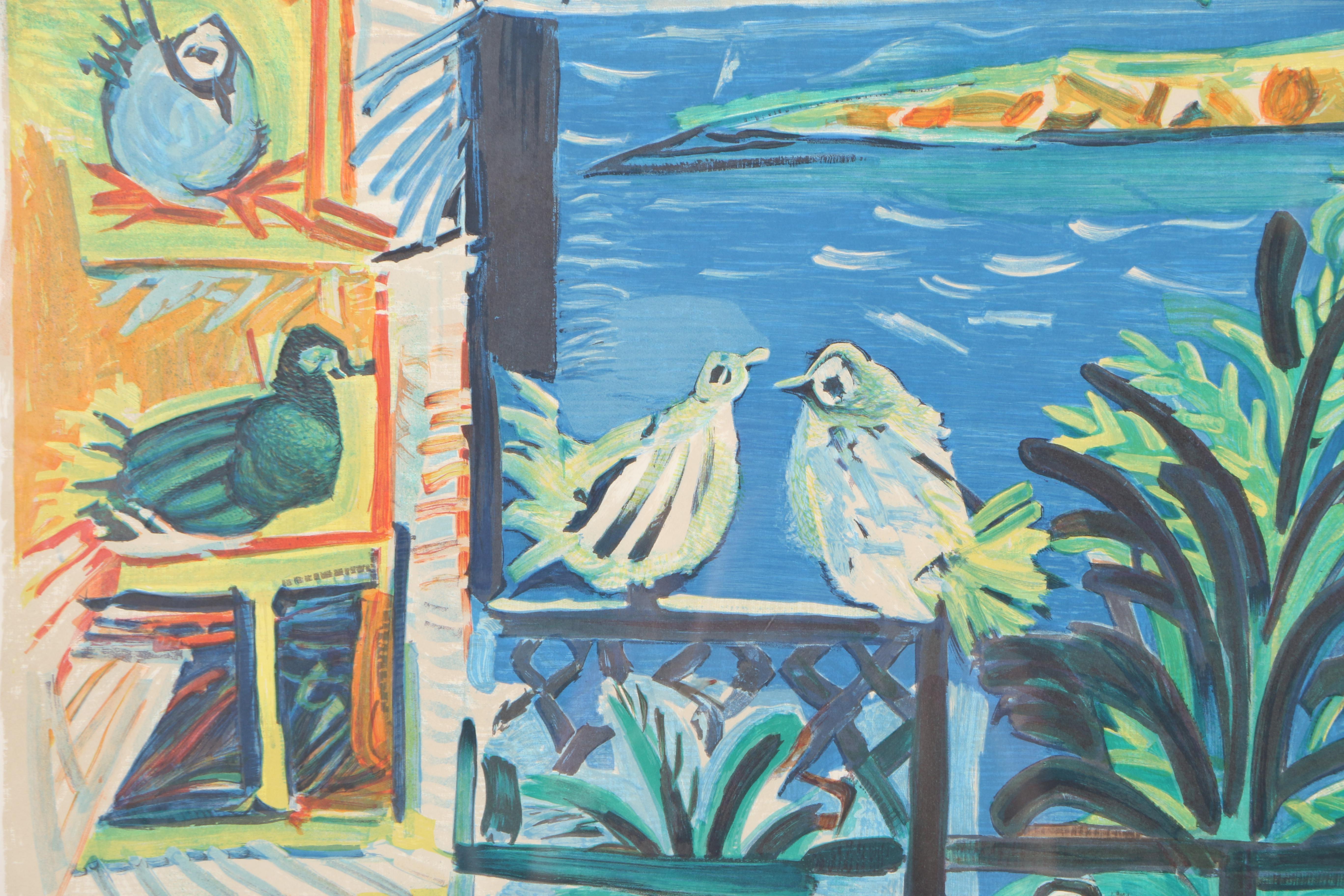 Vintage Henri Deschamps Lithograph after Picasso "Cote d'Azur"