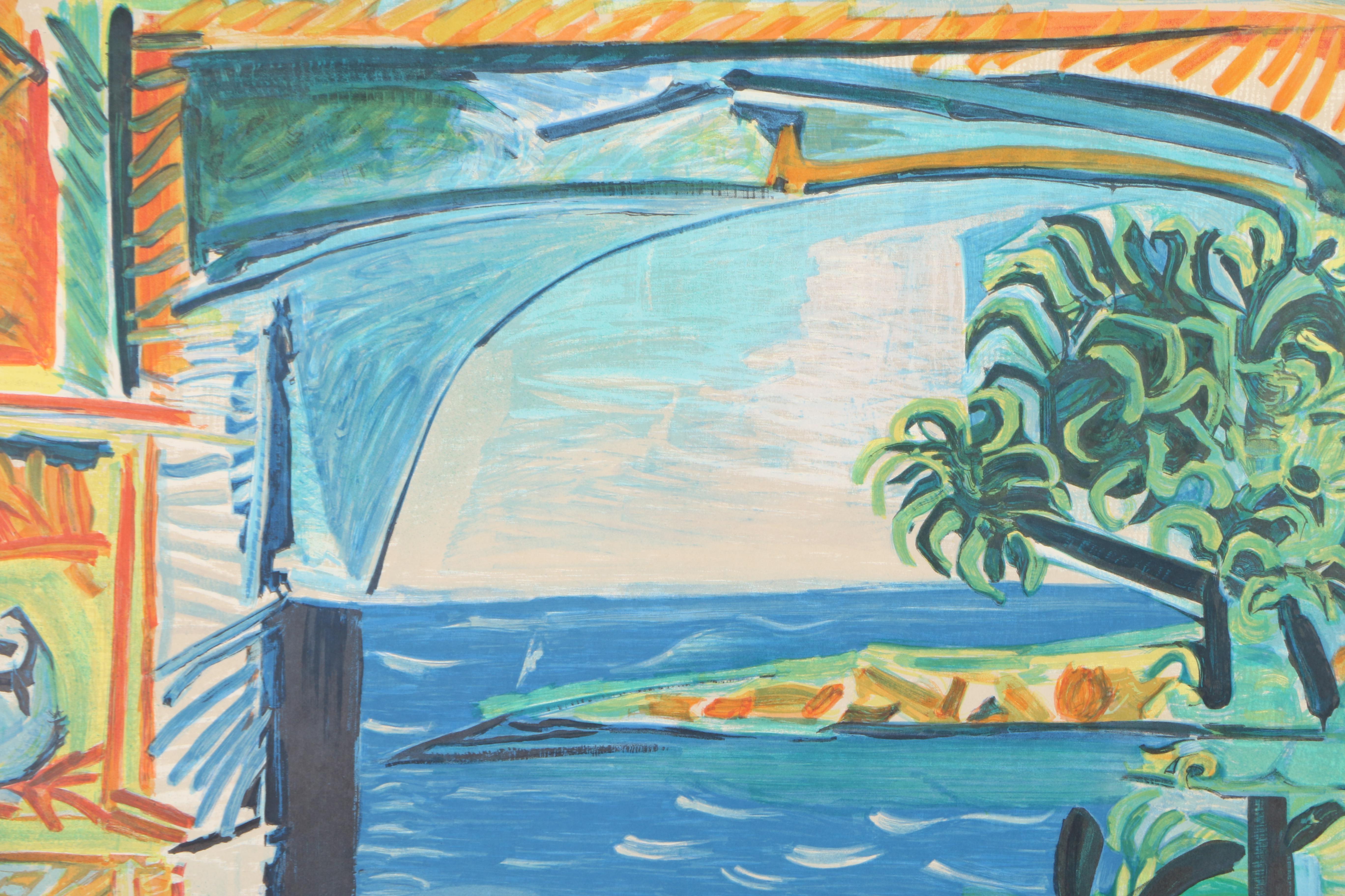 Vintage Henri Deschamps Lithograph after Picasso "Cote d'Azur"