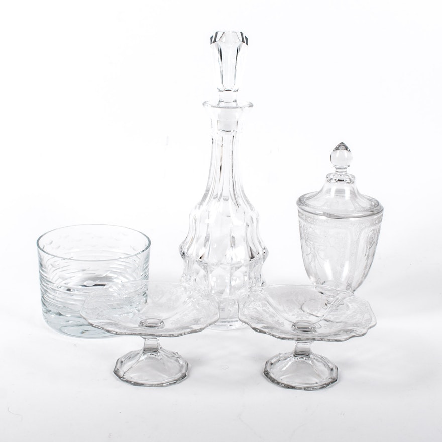 Krosno Glass Bowl and Assortment of Decorative Glass