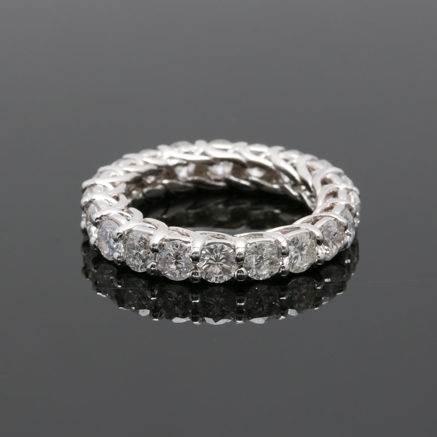 14K White Gold 3.07 CTW Diamond Eternity Ring Band