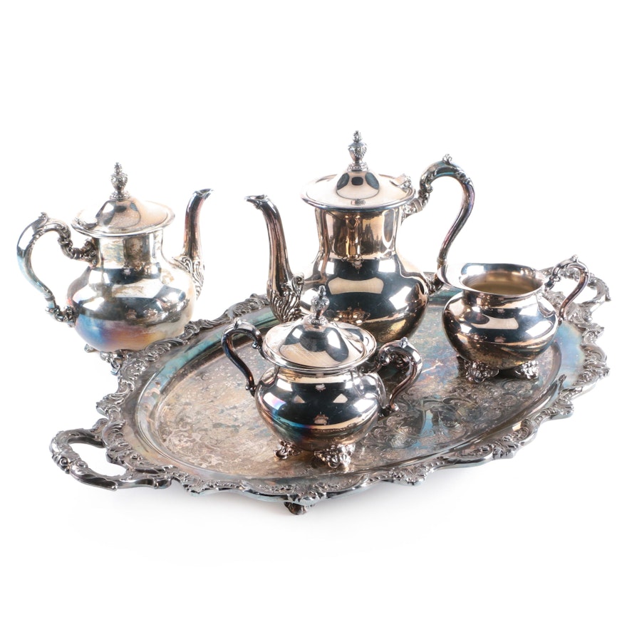 Poole Silver Plate Footed Tea and Coffee Service