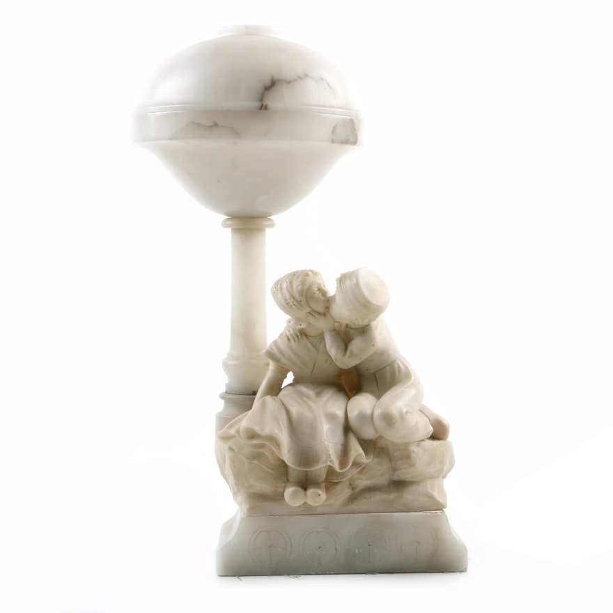 Figural Marble Lamp
