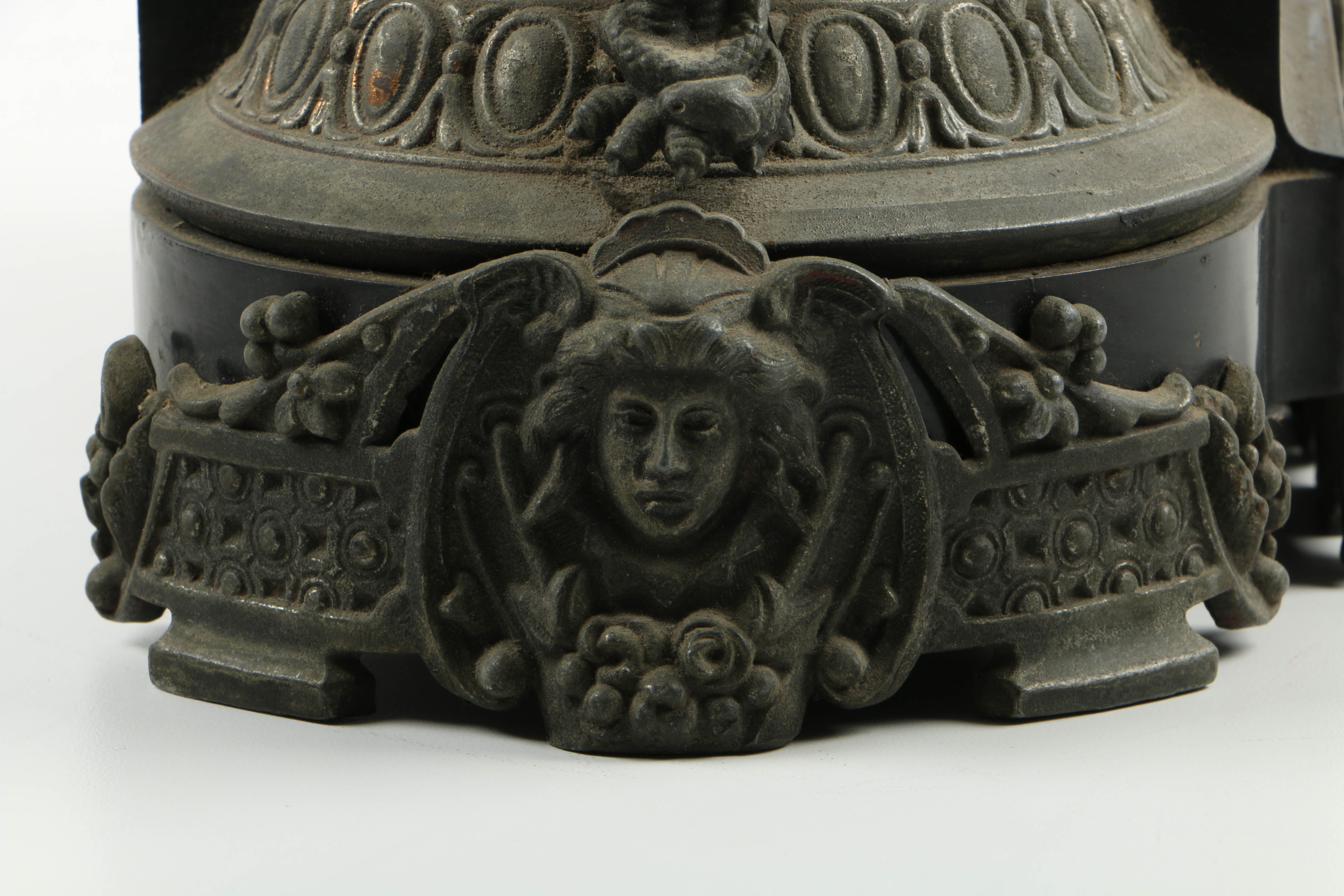 Antique "Pompeii" Cast Iron Mantel Clock by Ansonia Clock Co.