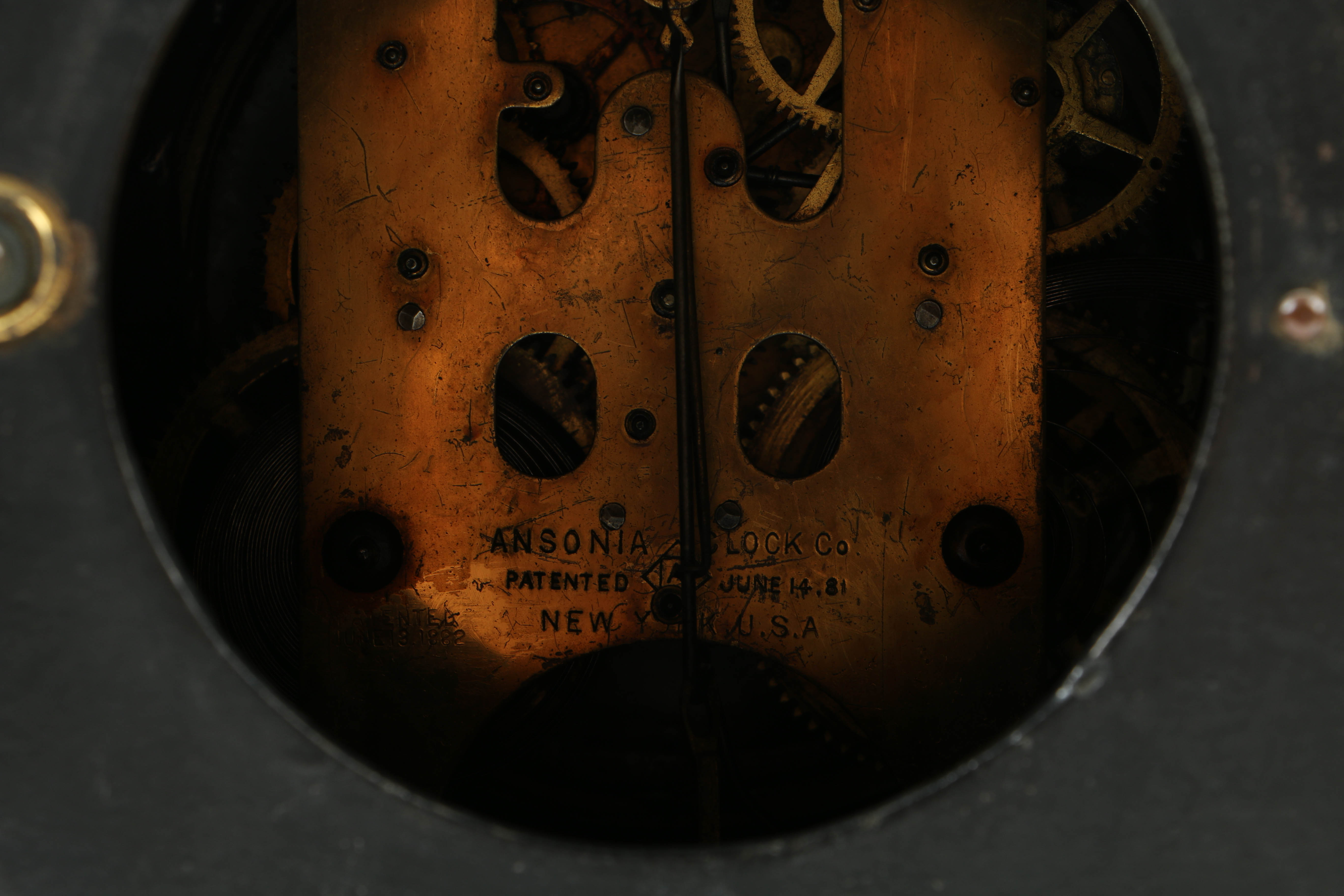 Antique "Pompeii" Cast Iron Mantel Clock by Ansonia Clock Co.