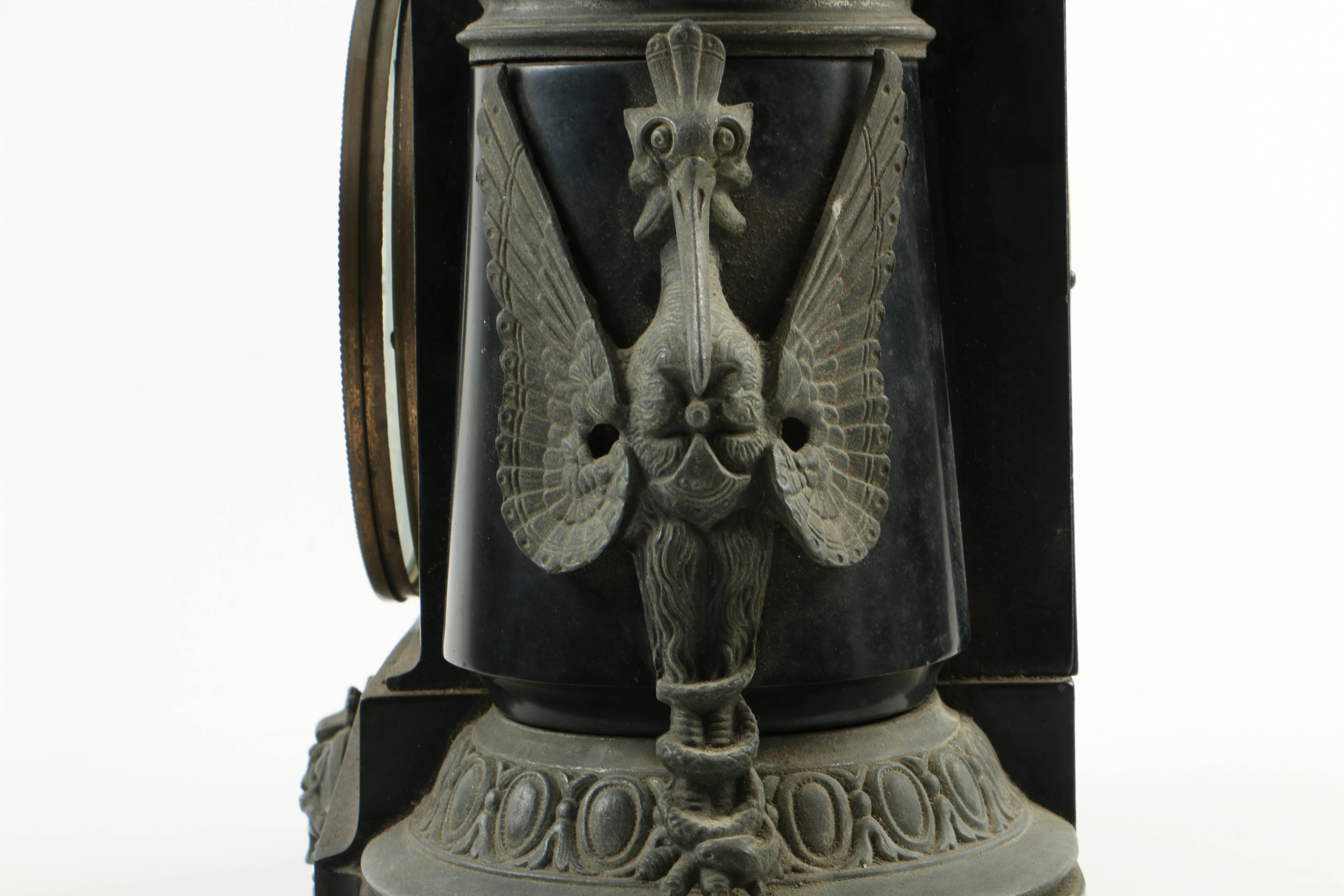 Antique "Pompeii" Cast Iron Mantel Clock by Ansonia Clock Co.