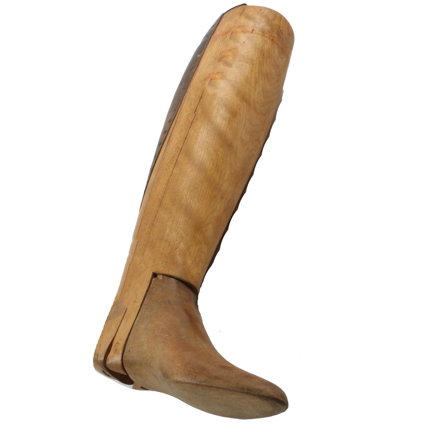 Antique Single Boot Form With Leather Calf